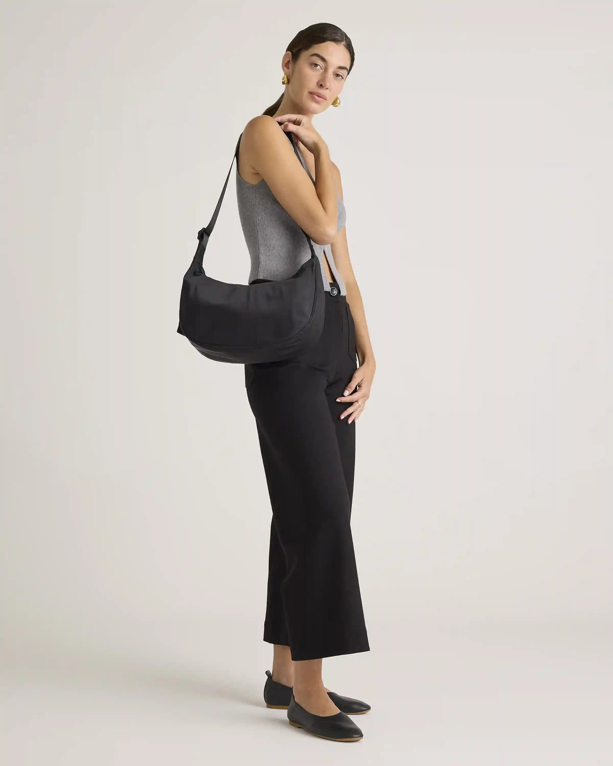Revive Nylon Crescent Shoulder Bag