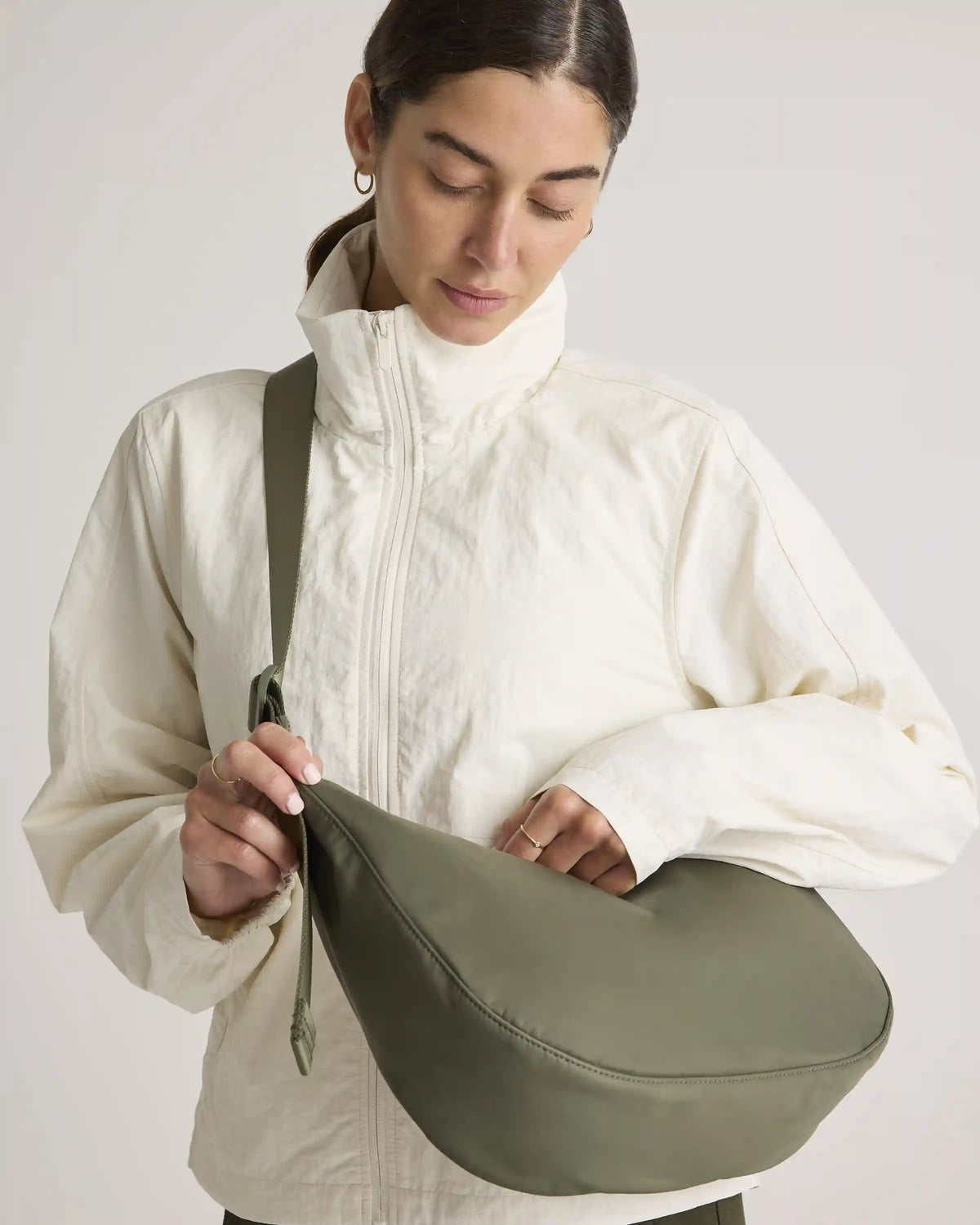 Revive Nylon Crescent Shoulder Bag