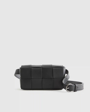 Italian Leather Handwoven Box Belt Bag