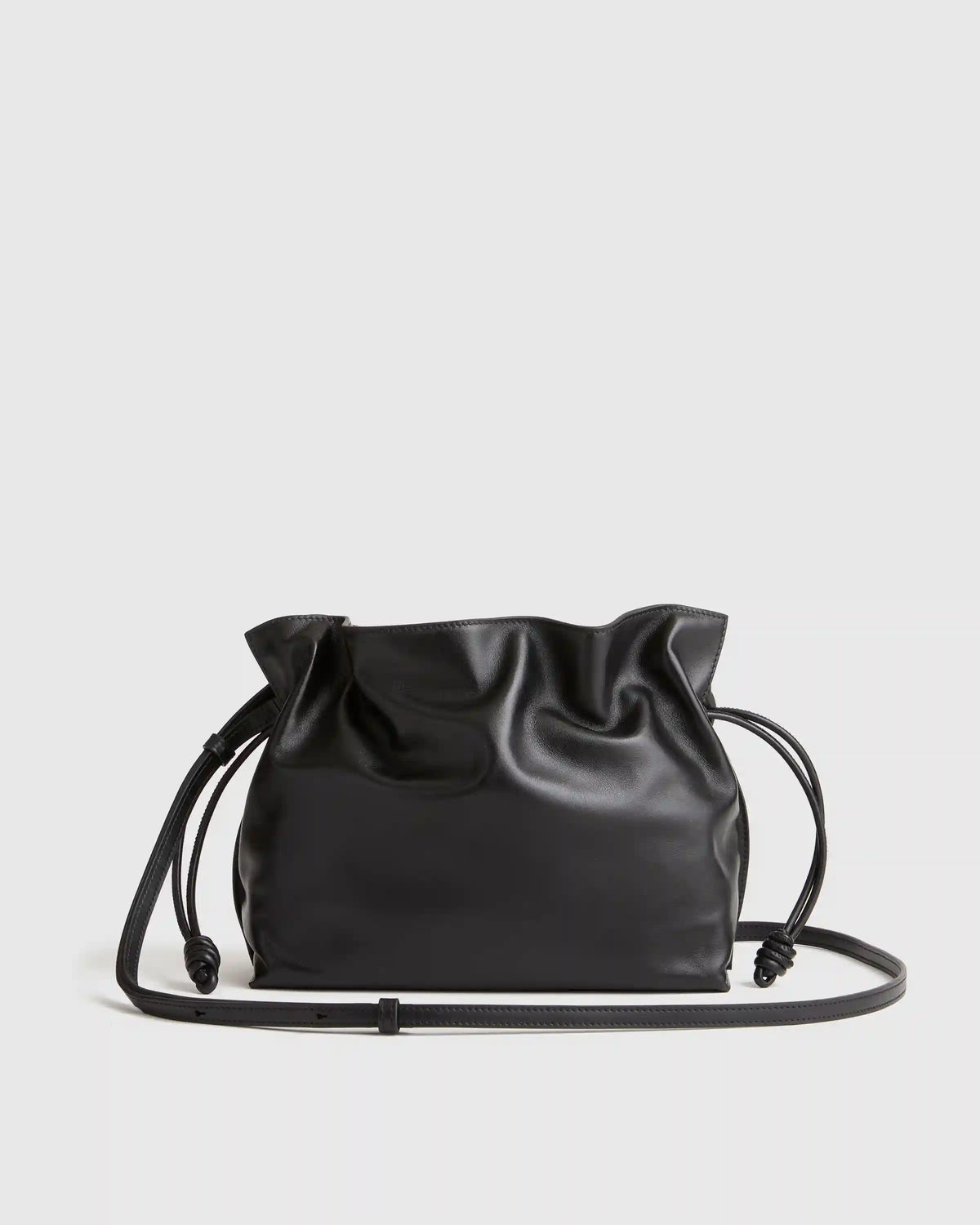 Italian Leather Drawstring Pouch Crossbody