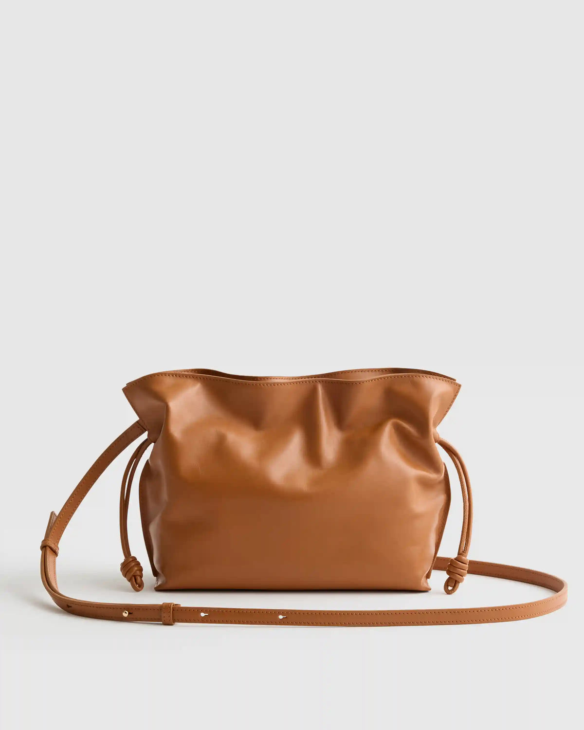 Italian Leather Drawstring Pouch Crossbody