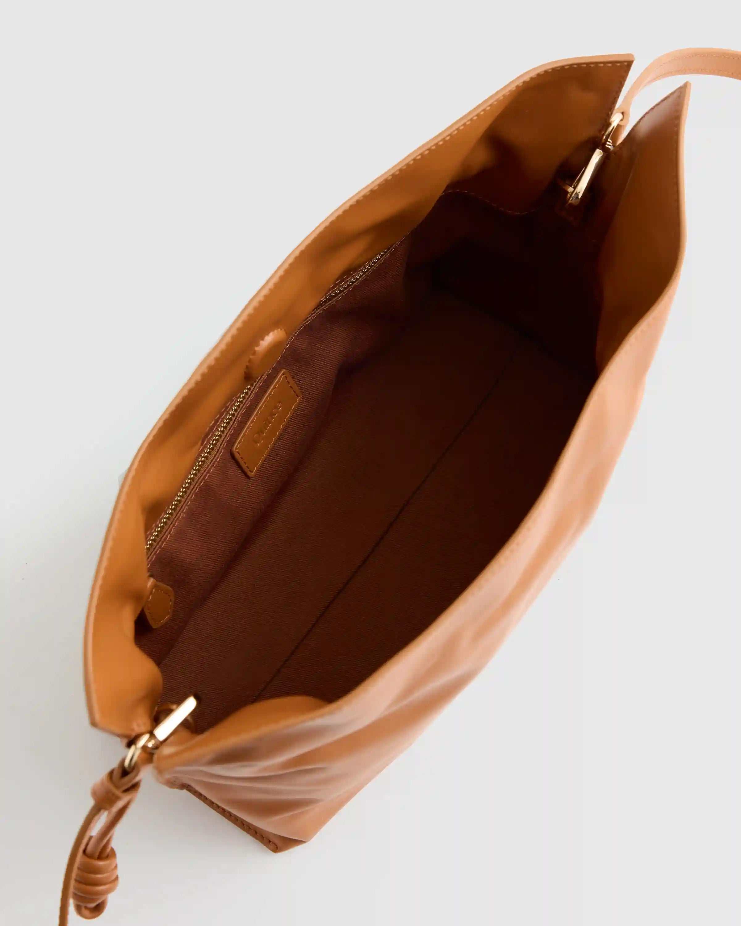 Italian Leather Drawstring Pouch Crossbody