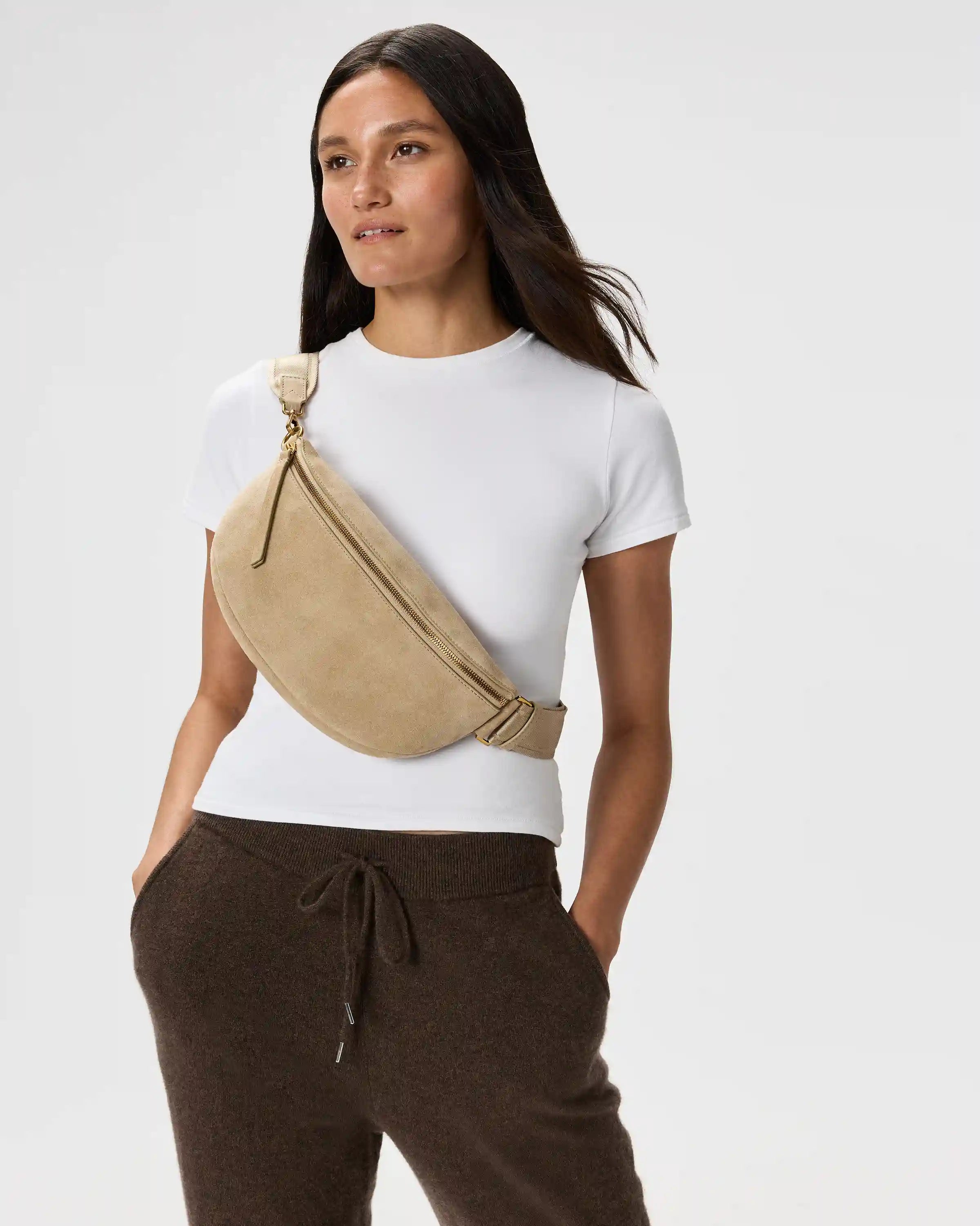 Quinn Suede Sling Bag