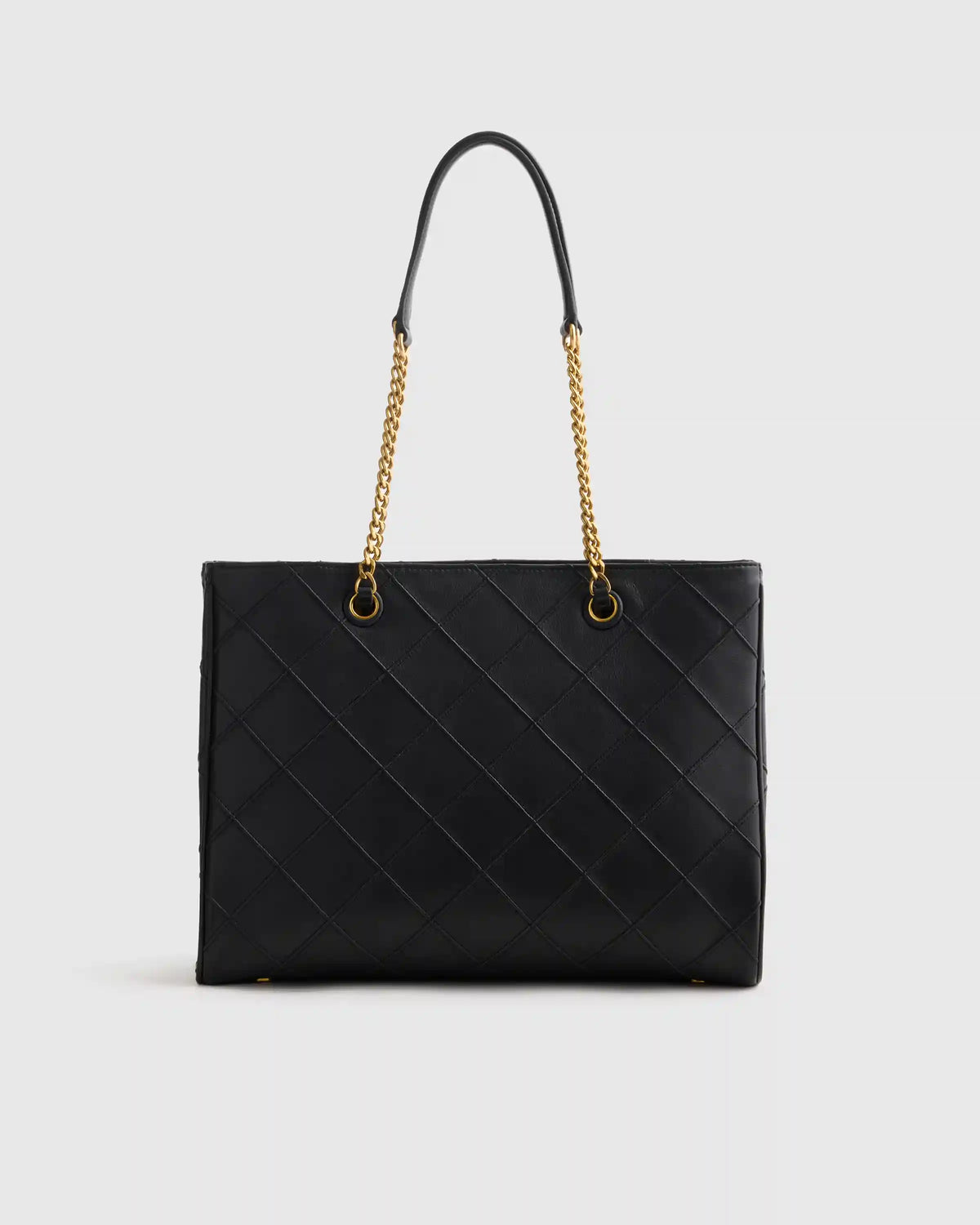 Italian Leather Diamond Stitch Tote