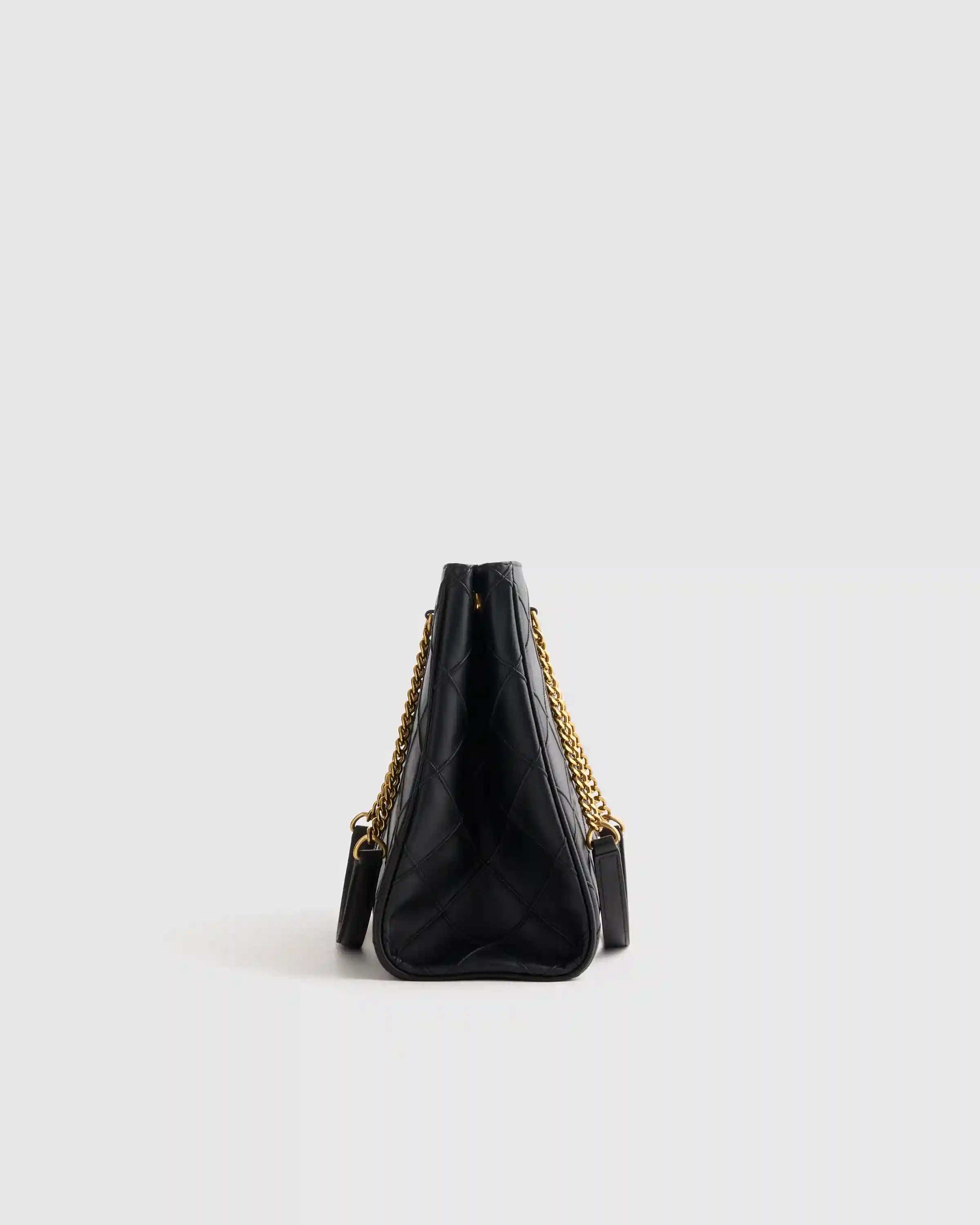 Italian Leather Diamond Stitch Tote