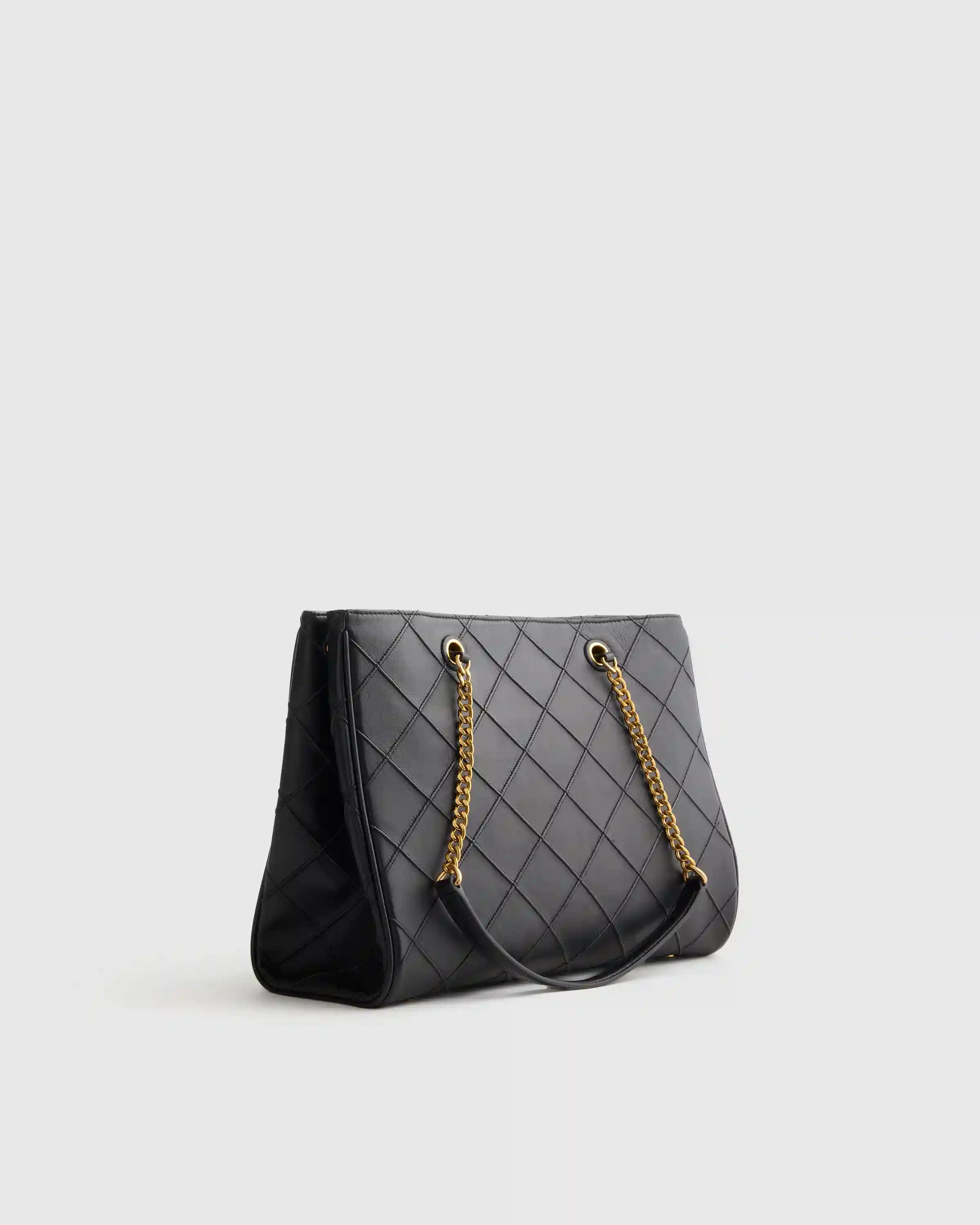 Italian Leather Diamond Stitch Tote