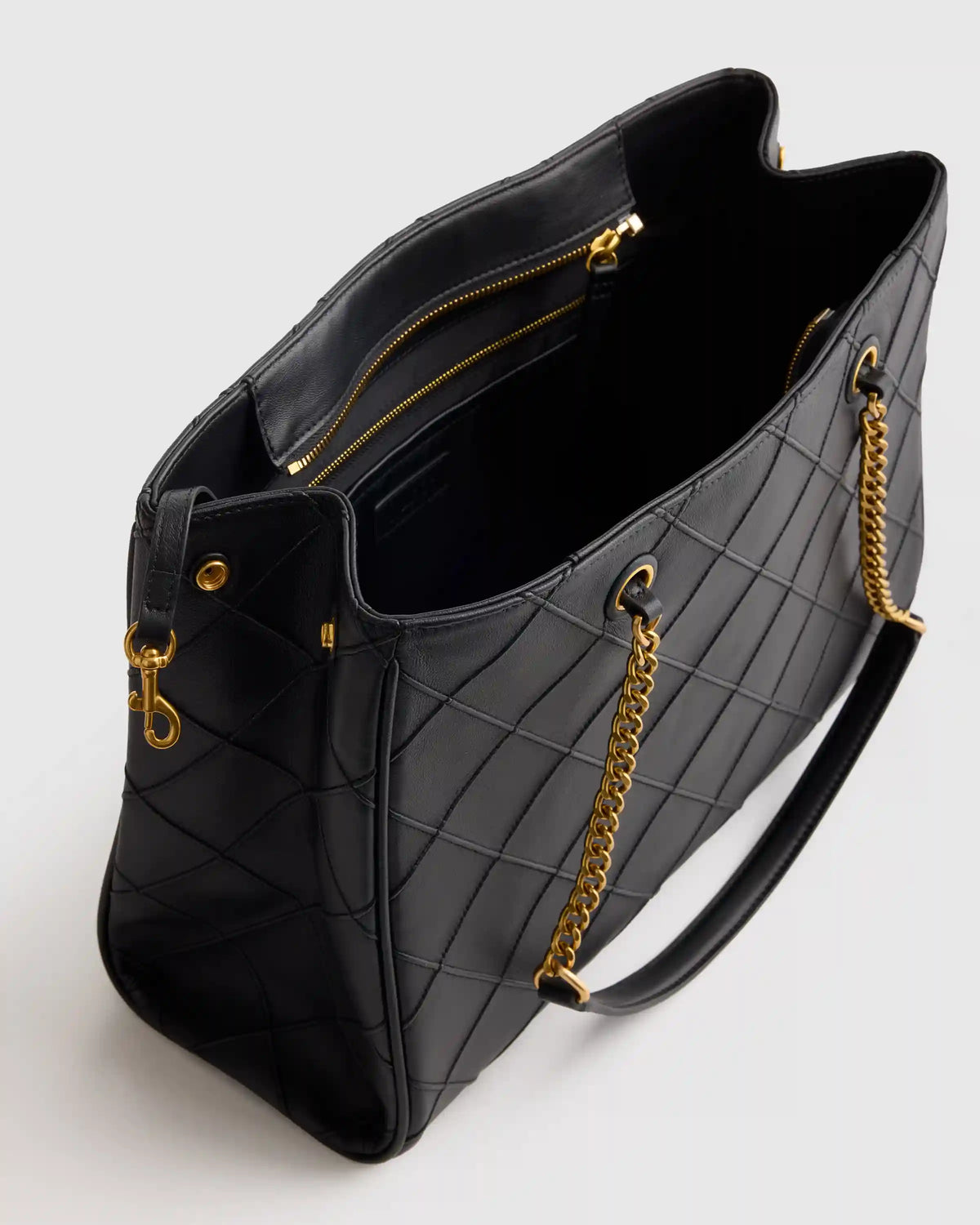 Italian Leather Diamond Stitch Tote