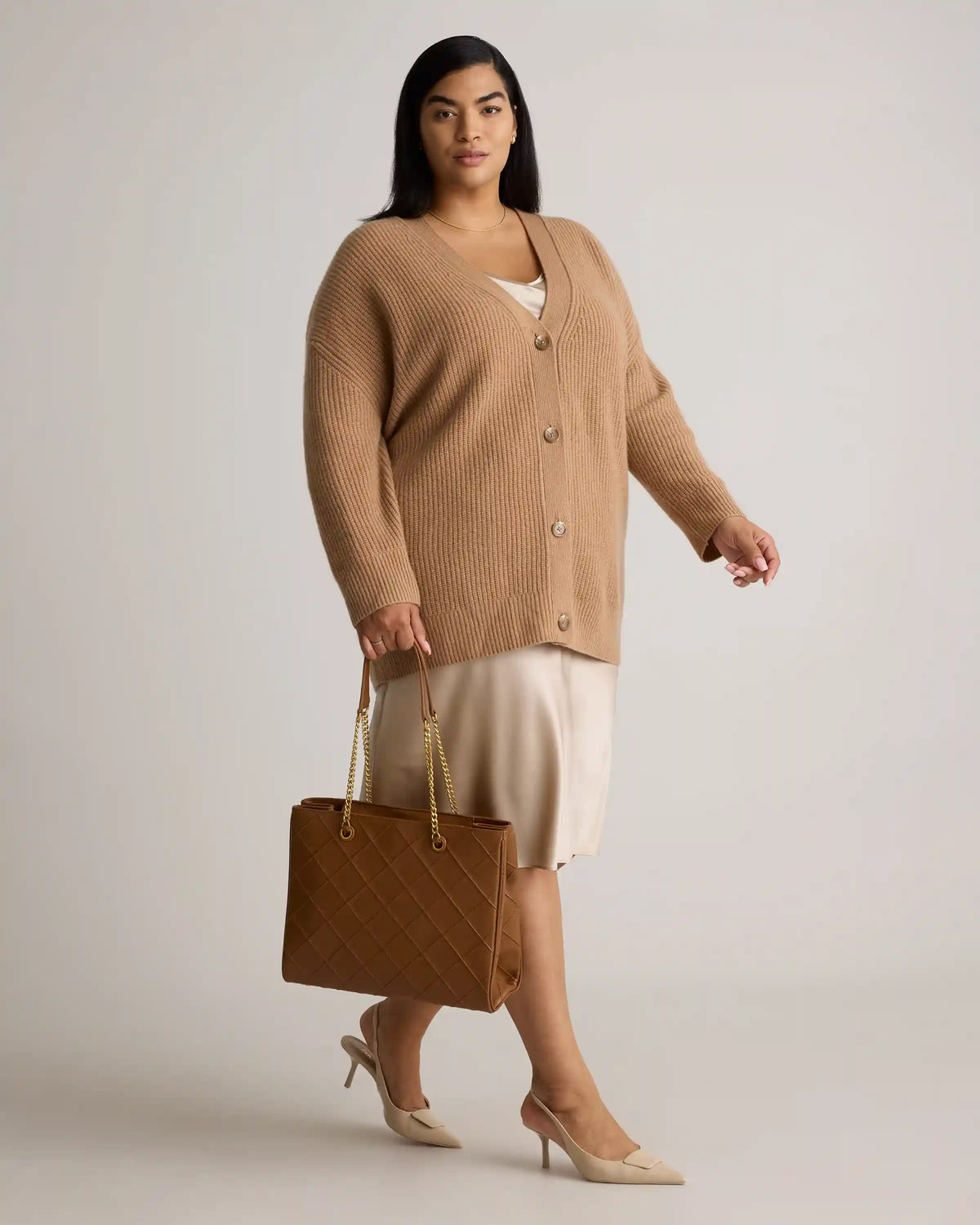 Italian Leather Diamond Stitch Tote