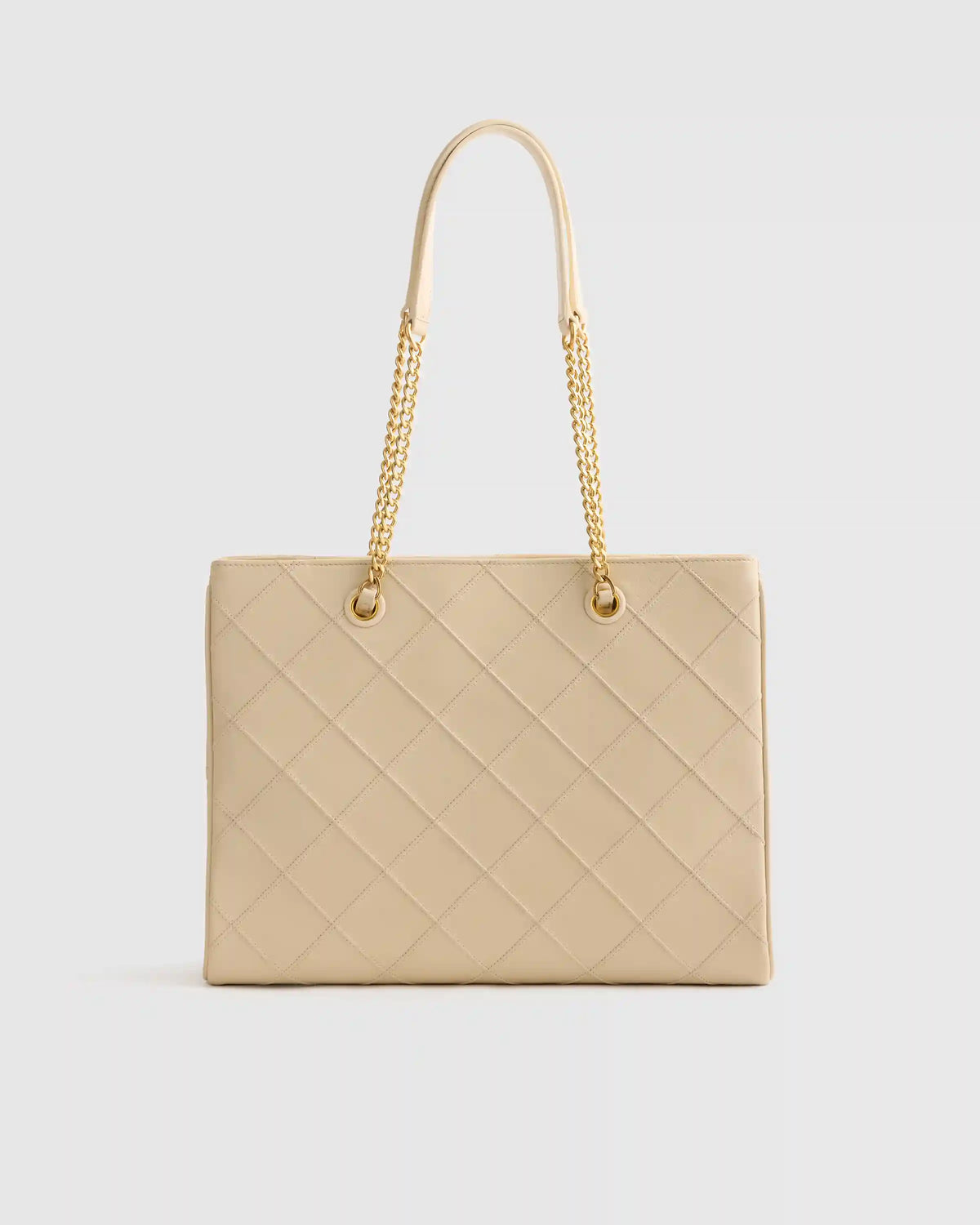 Italian Leather Diamond Stitch Tote