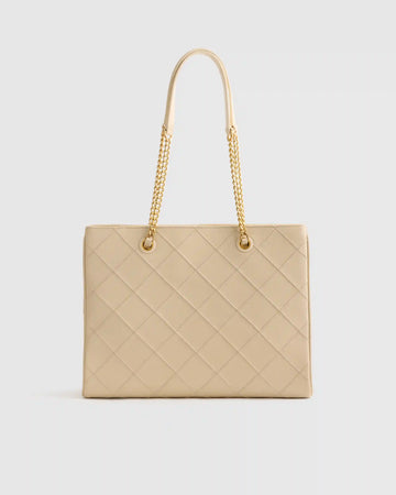 Italian Leather Diamond Stitch Tote