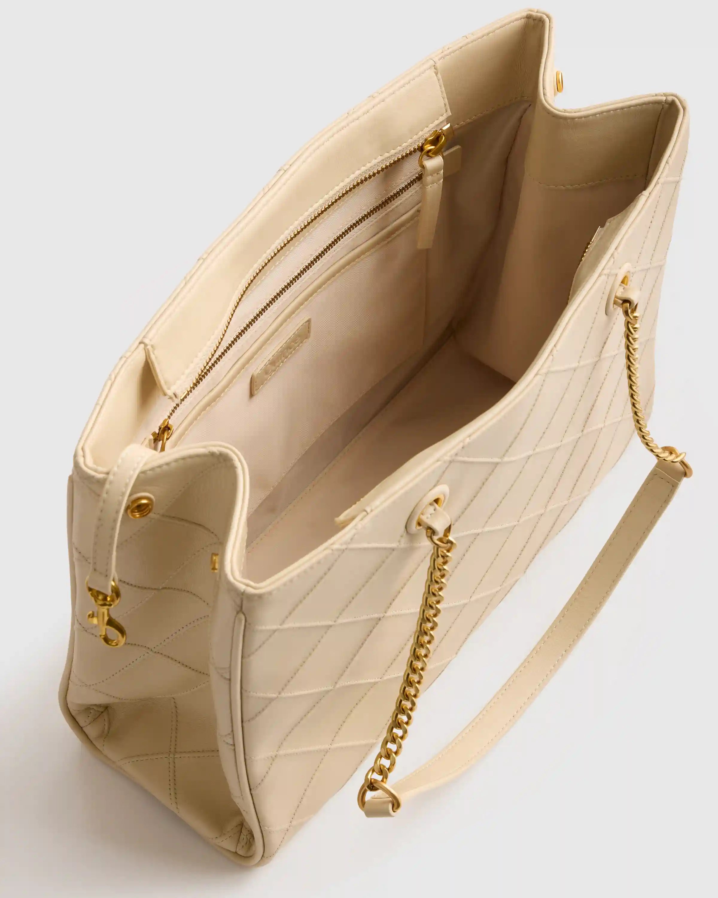 Italian Leather Diamond Stitch Tote