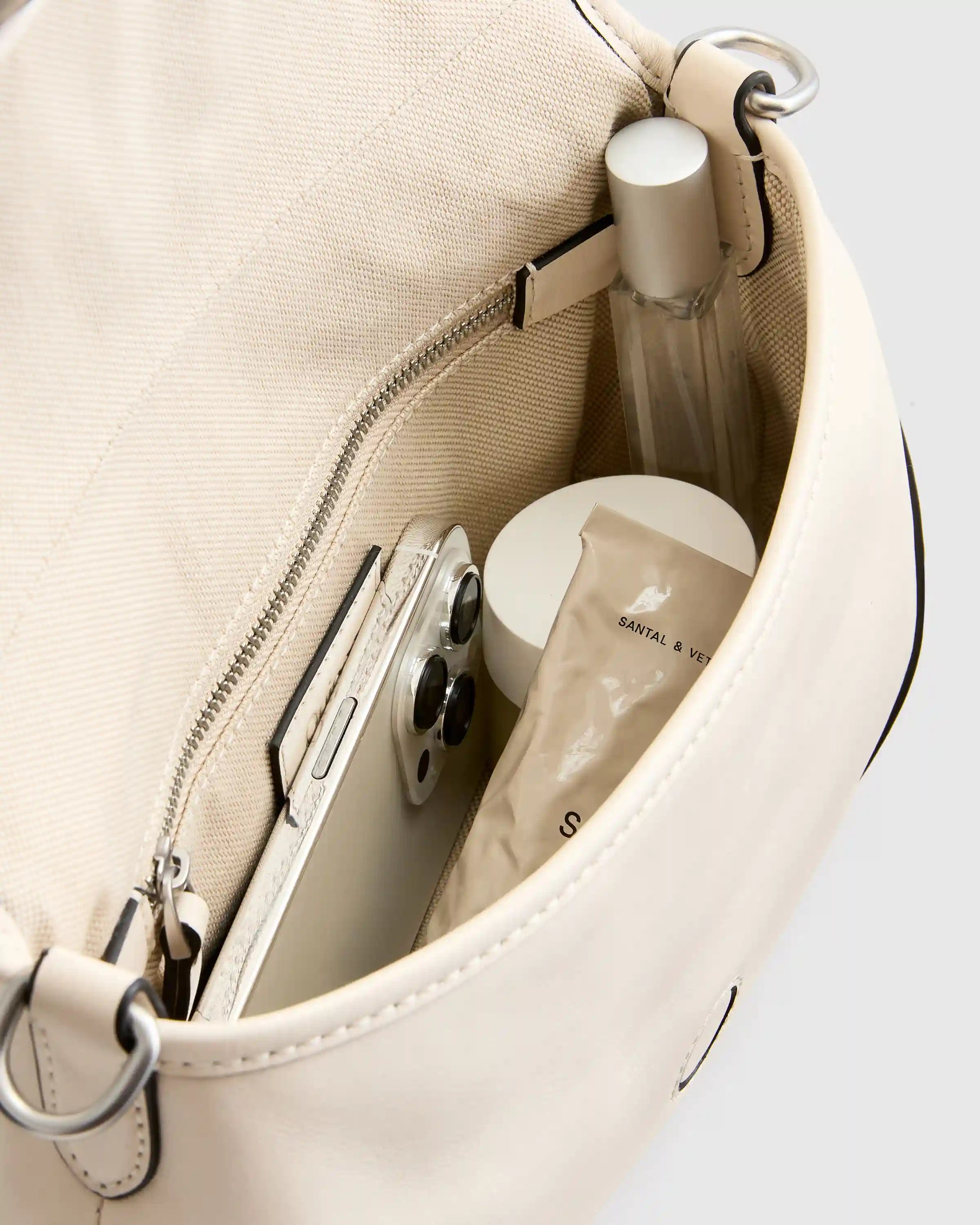 Italian Leather Buckle Detail Shoulder Bag