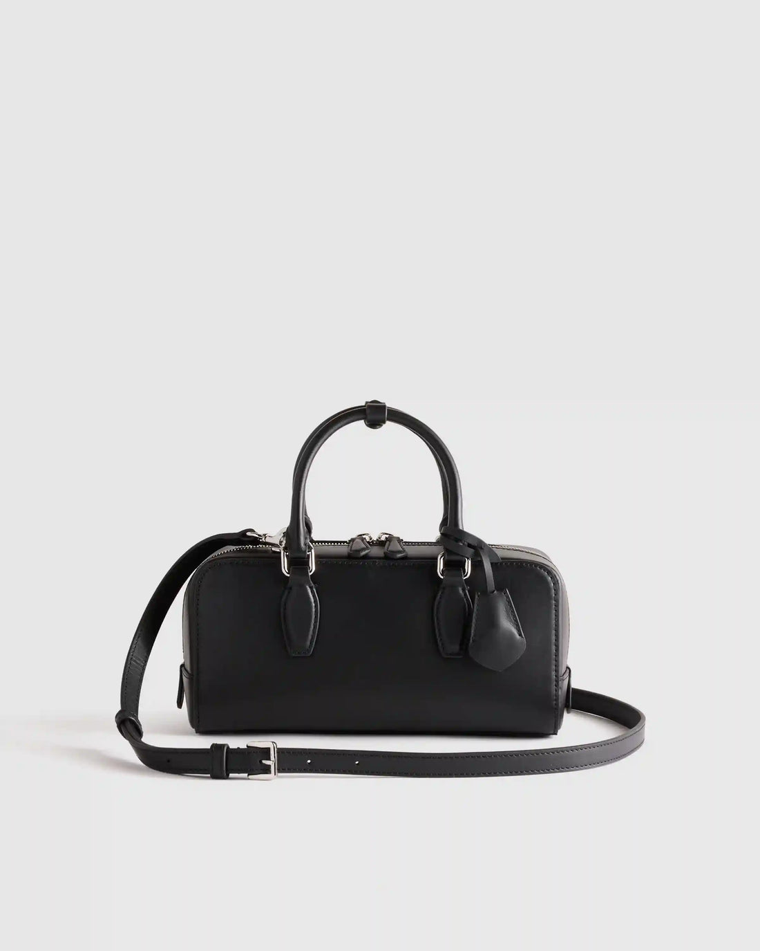 Italian Leather Mini Bowler Crossbody Satchel
