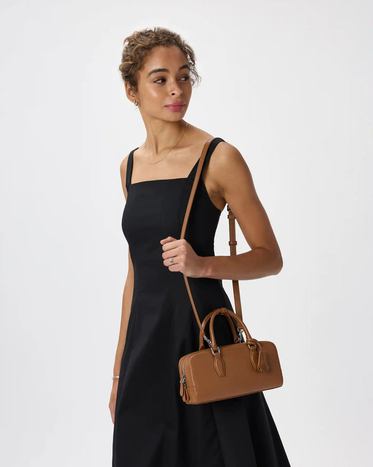 Italian Leather Mini Bowler Crossbody Satchel