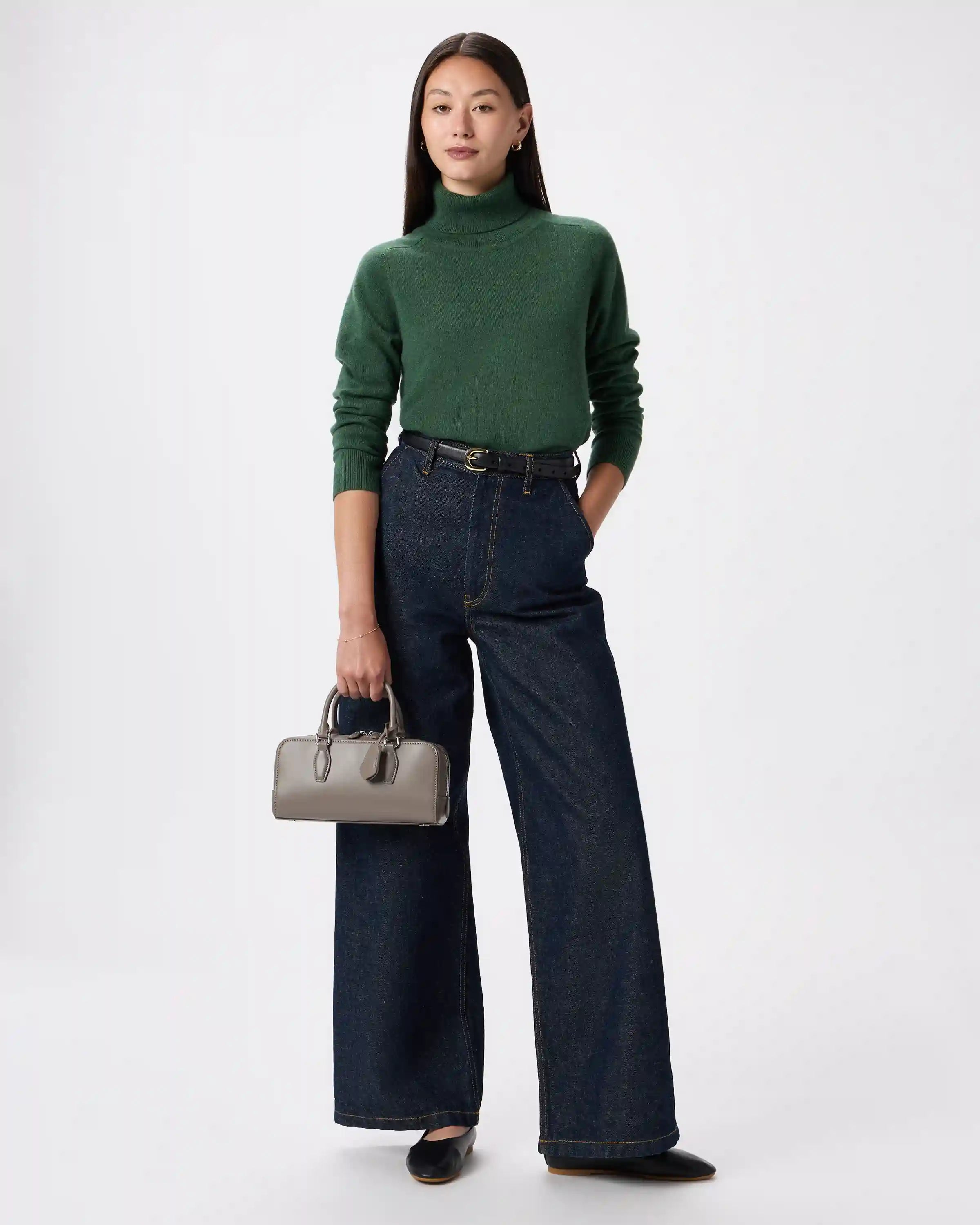 Italian Leather Mini Bowler Crossbody Satchel