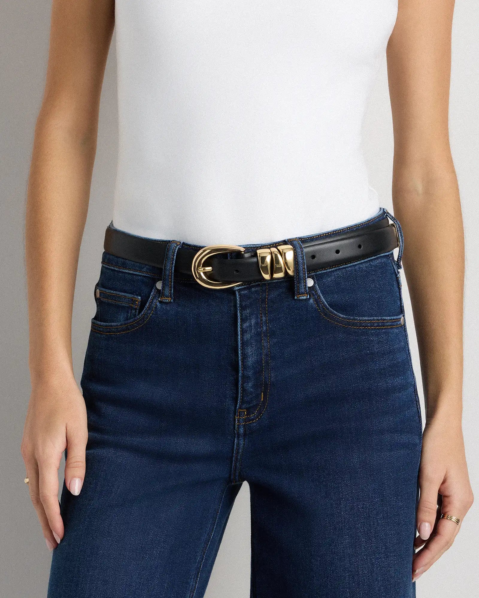 Elissa Triple Keeper European Leather Belt