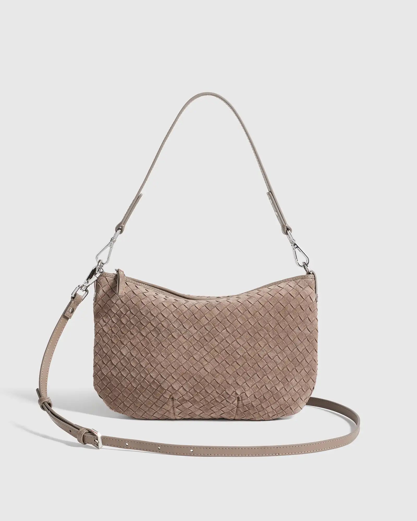 Sloane Suede Handwoven Mini Shoulder Bag