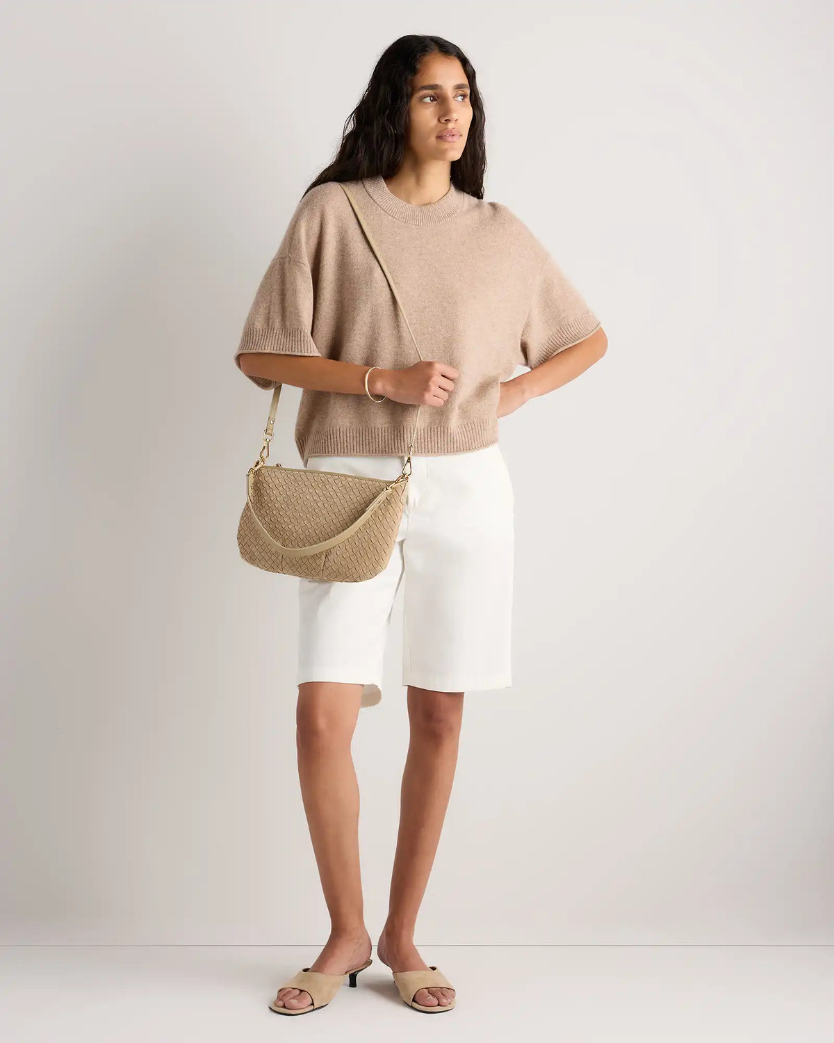 Sloane Suede Handwoven Mini Shoulder Bag