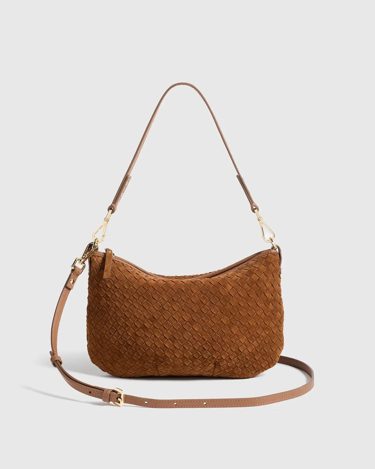 Sloane Suede Handwoven Mini Shoulder Bag