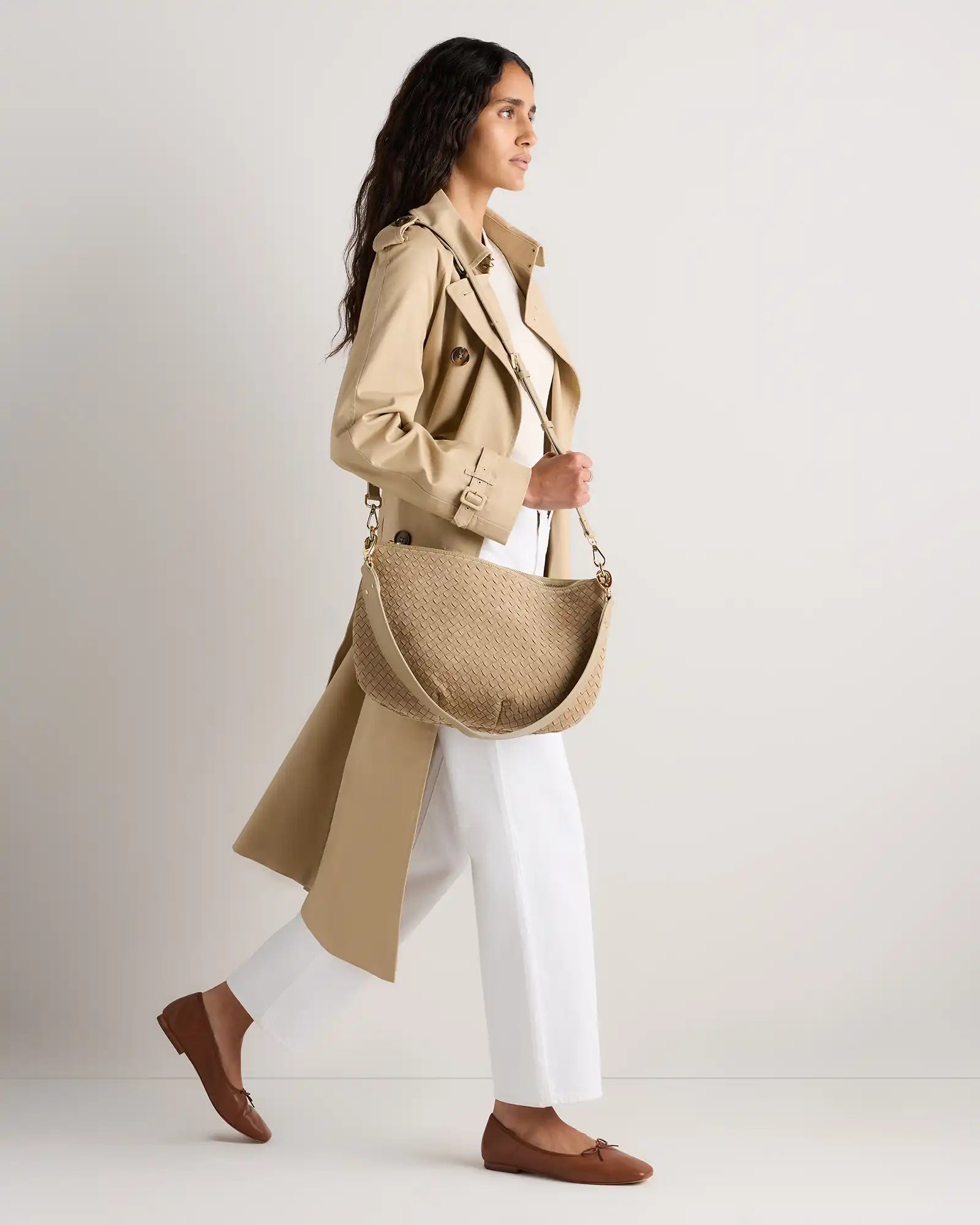 Sloane Suede Handwoven Shoulder Bag