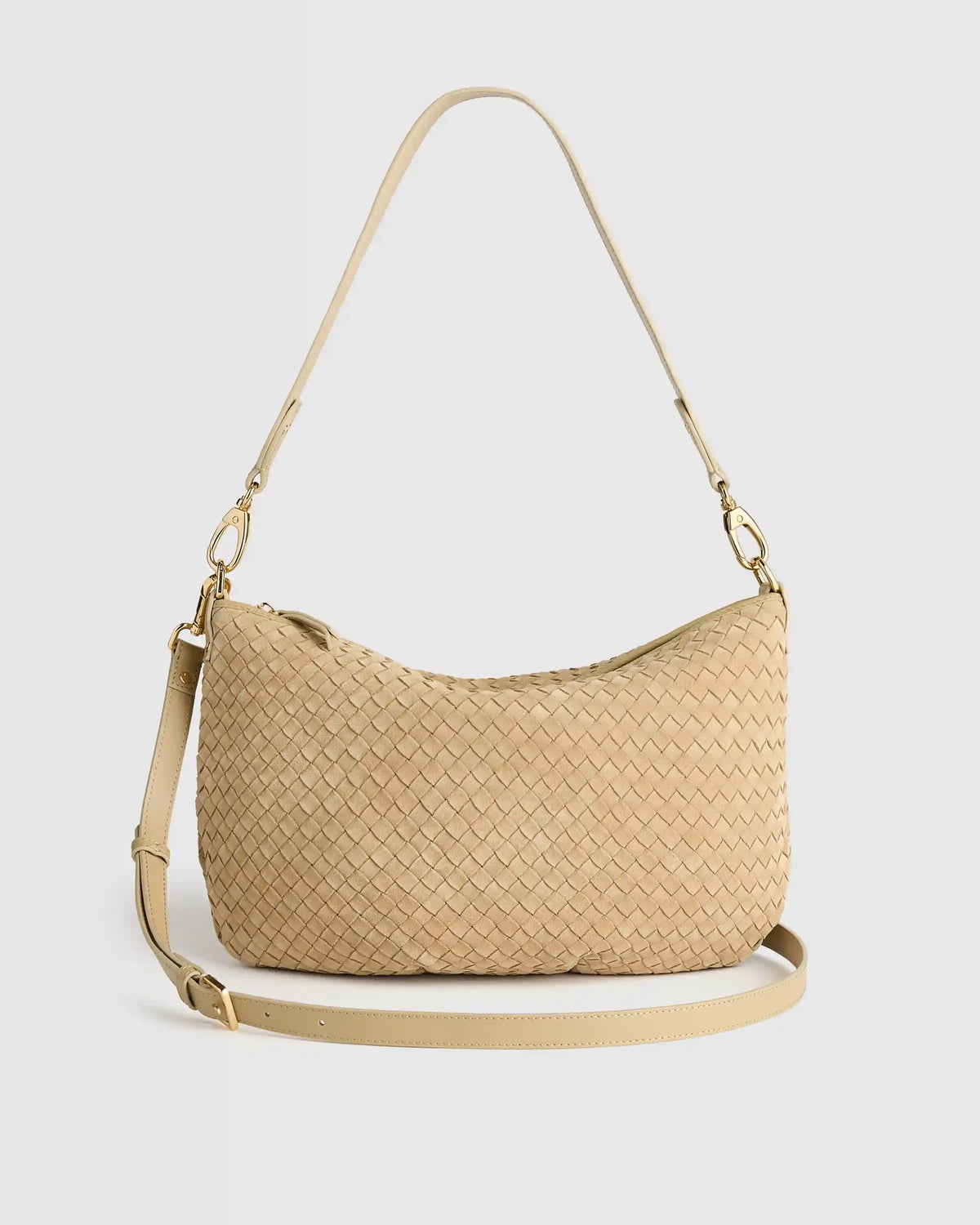 Sloane Suede Handwoven Shoulder Bag