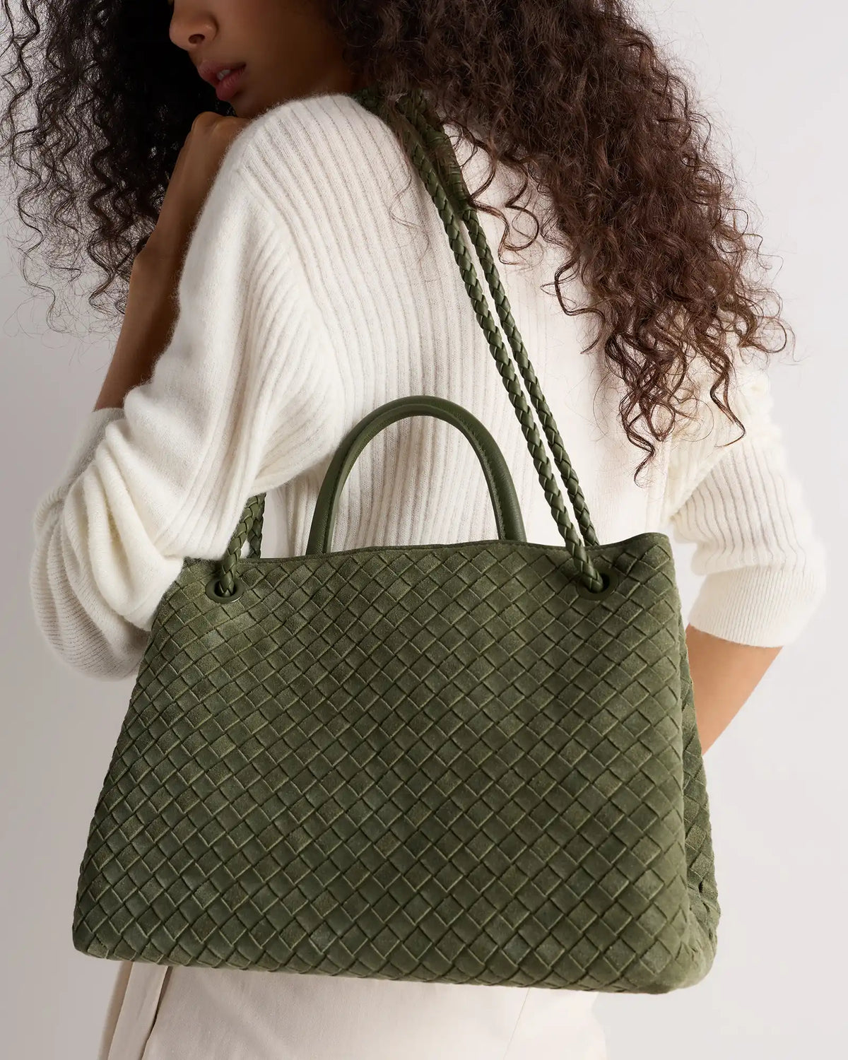 Romy Suede Handwoven Satchel