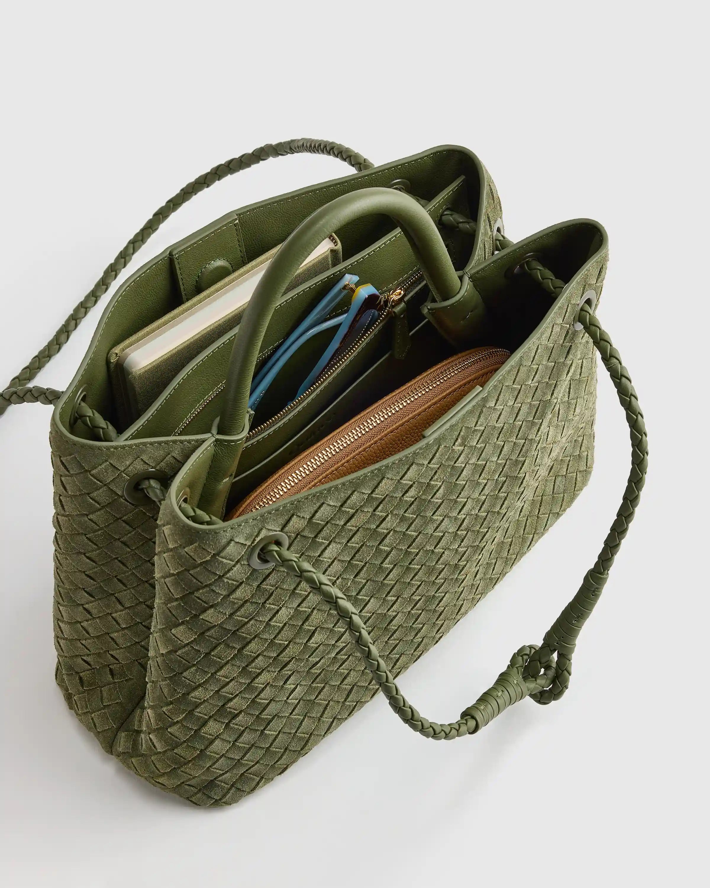 Romy Suede Handwoven Satchel