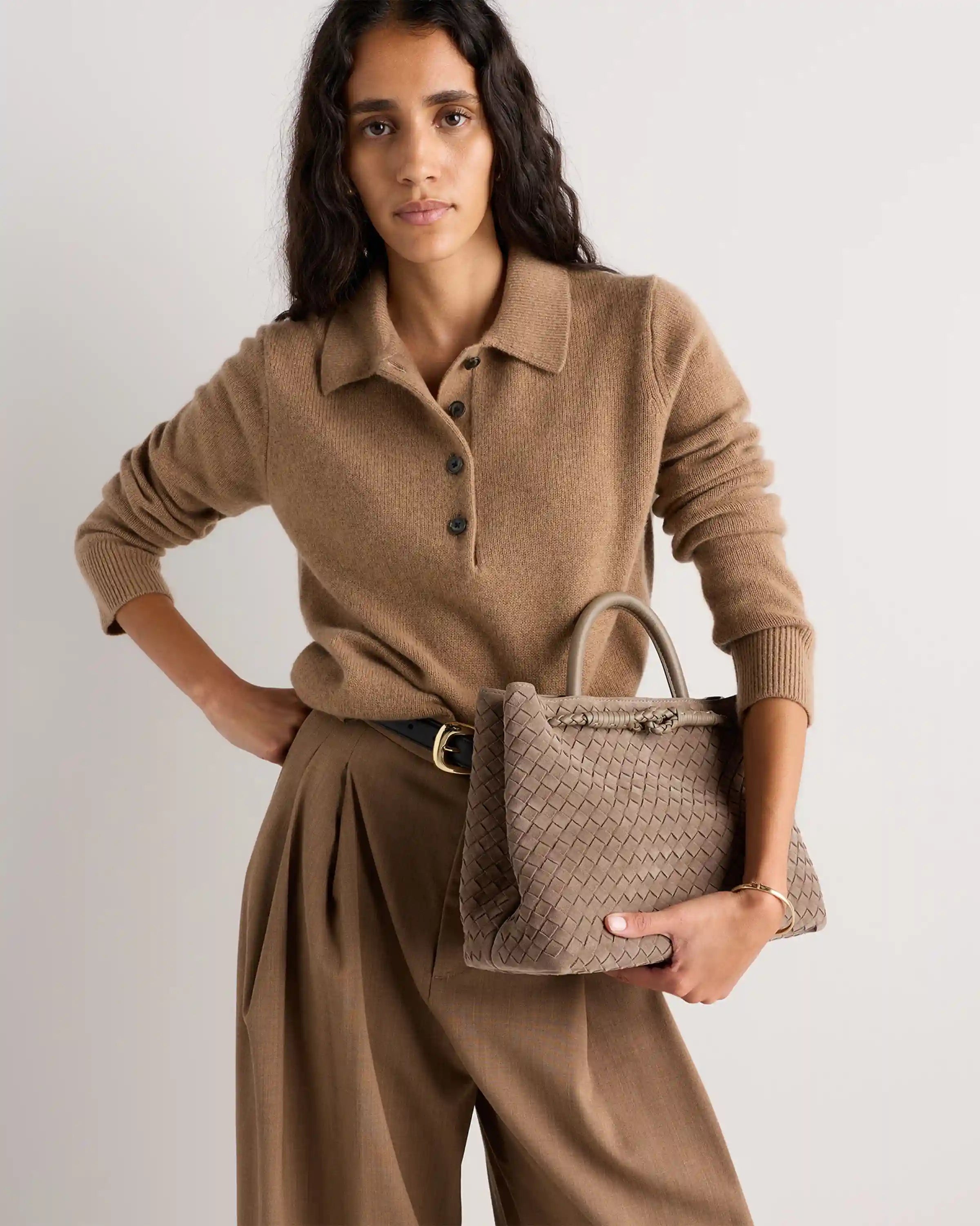 Romy Suede Handwoven Satchel