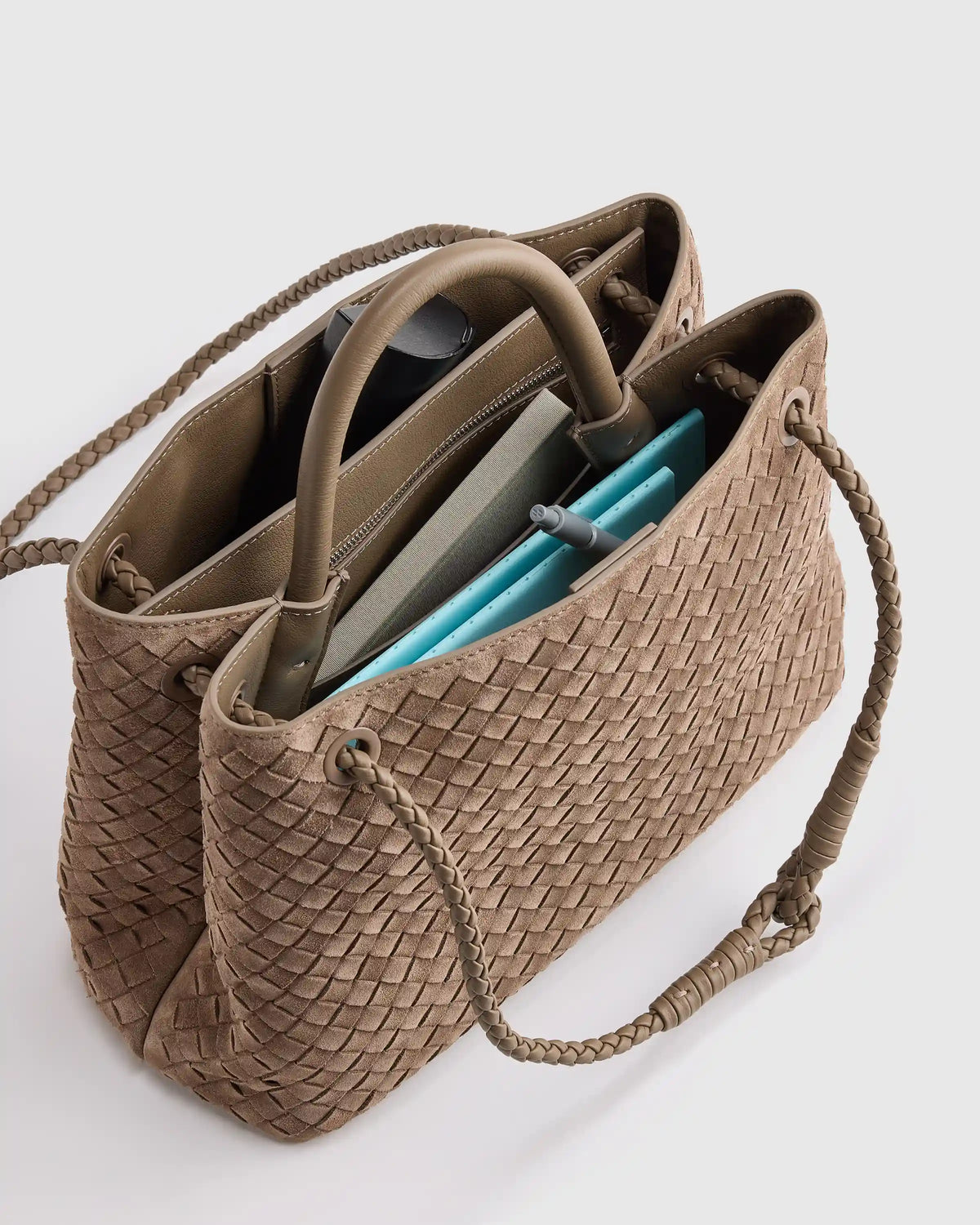 Romy Suede Handwoven Satchel