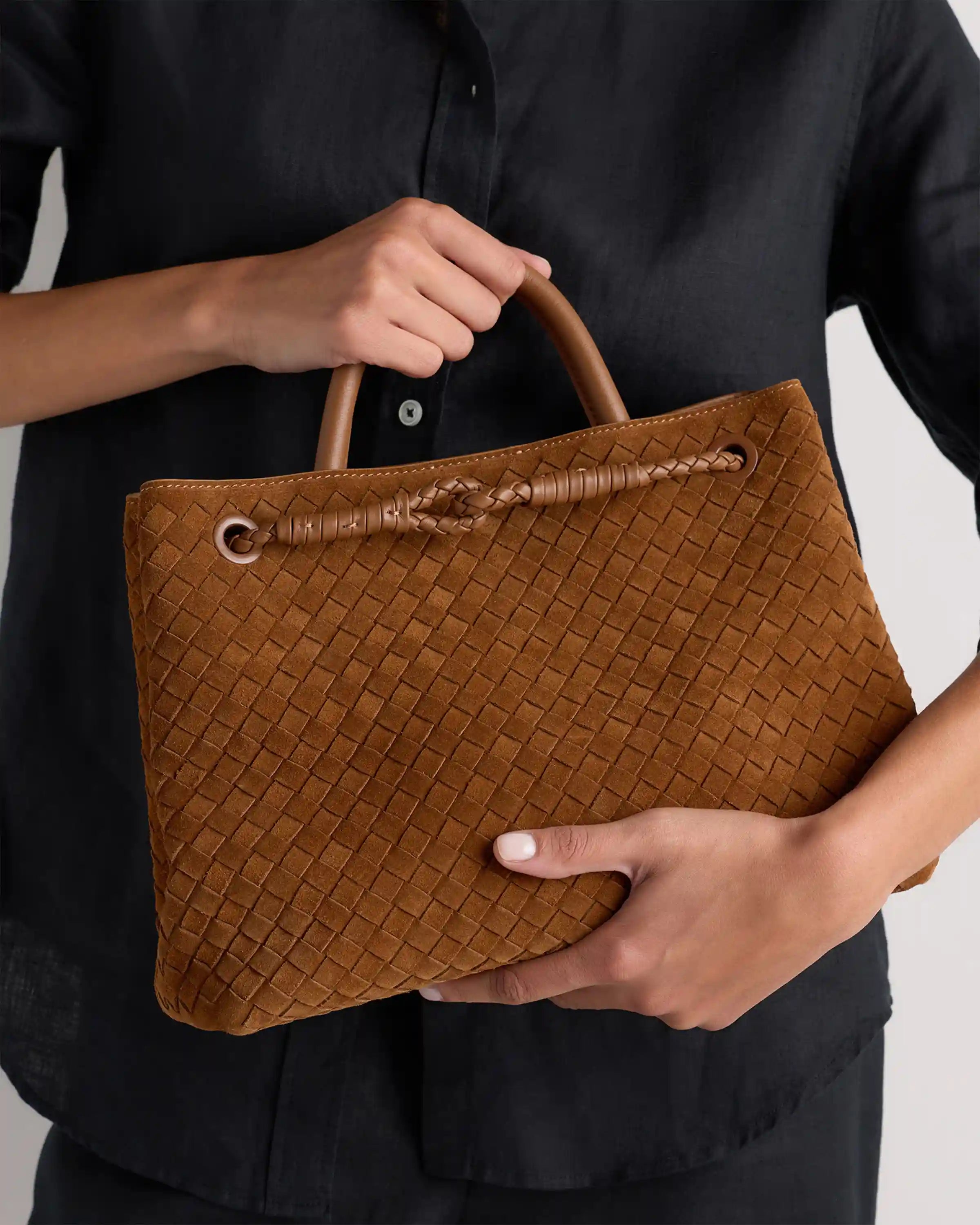 Romy Suede Handwoven Satchel