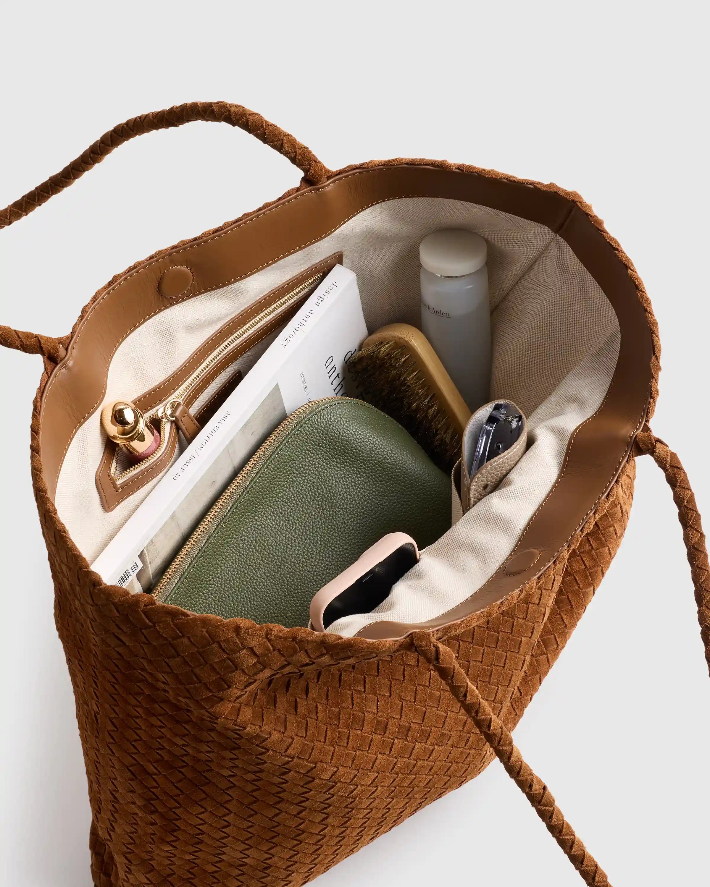 Siena Suede Handwoven Tote