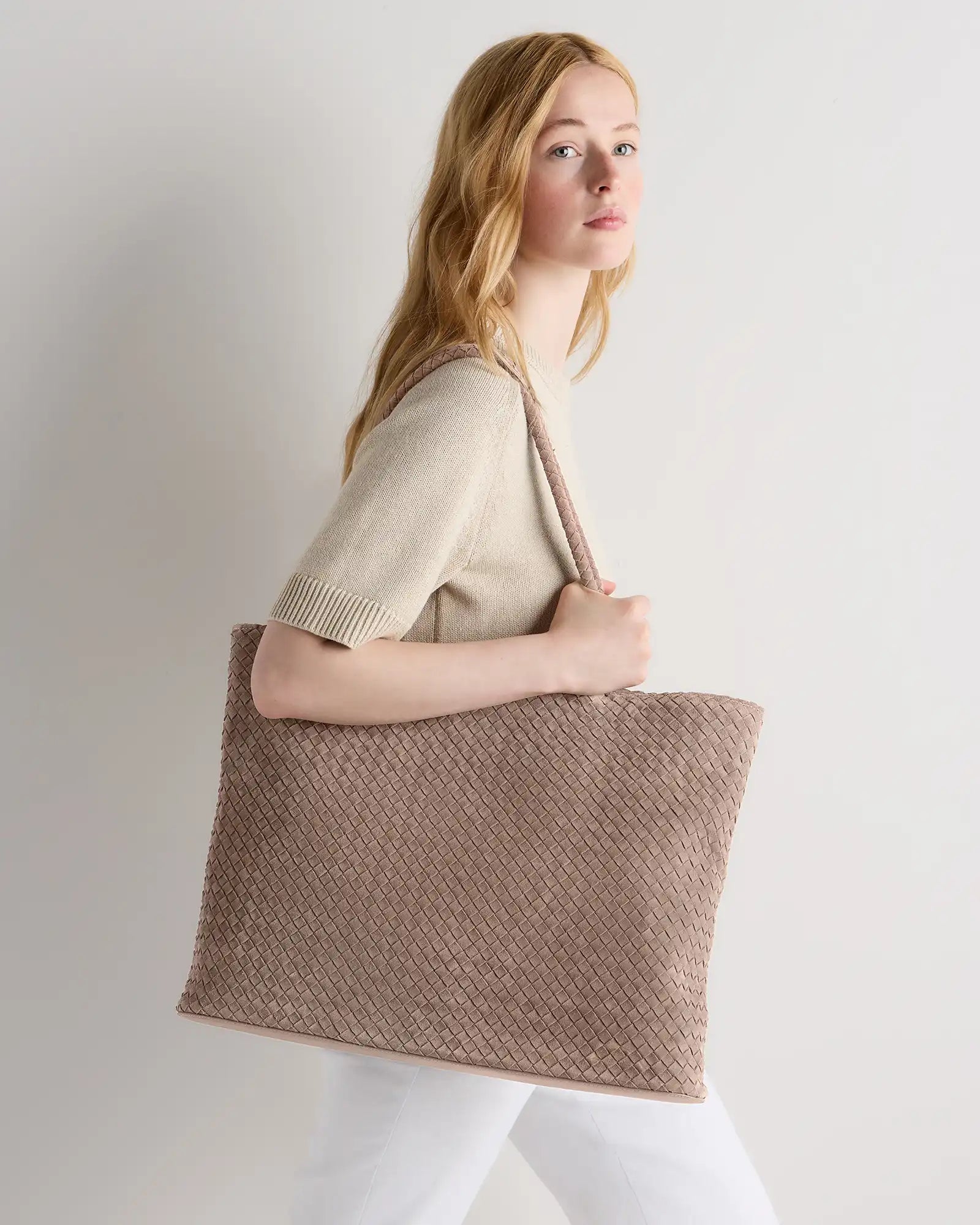 Siena Suede Handwoven Tote