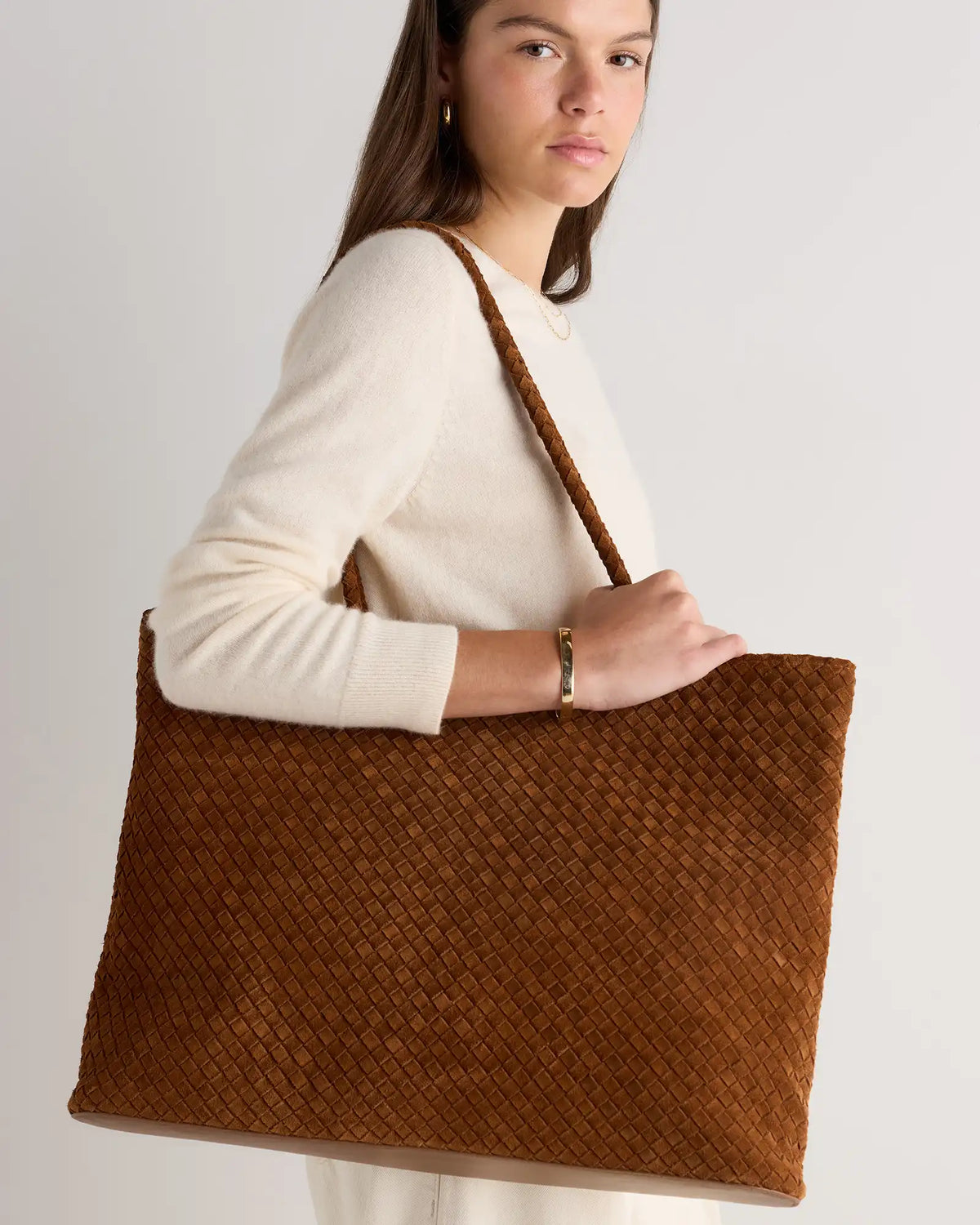 Siena Suede Handwoven Tote