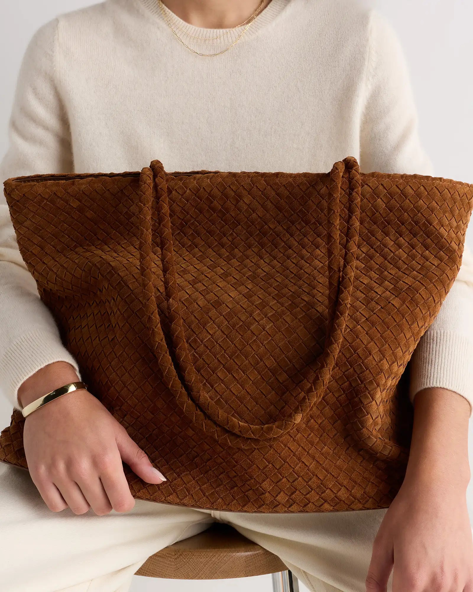 Siena Suede Handwoven Tote