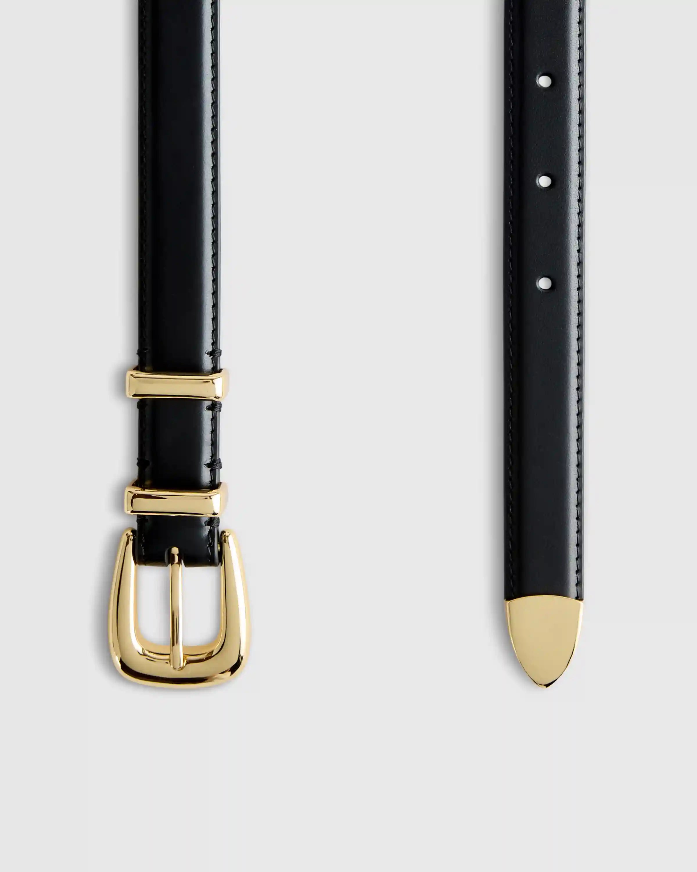 Lola European Leather Western Skinny Belt