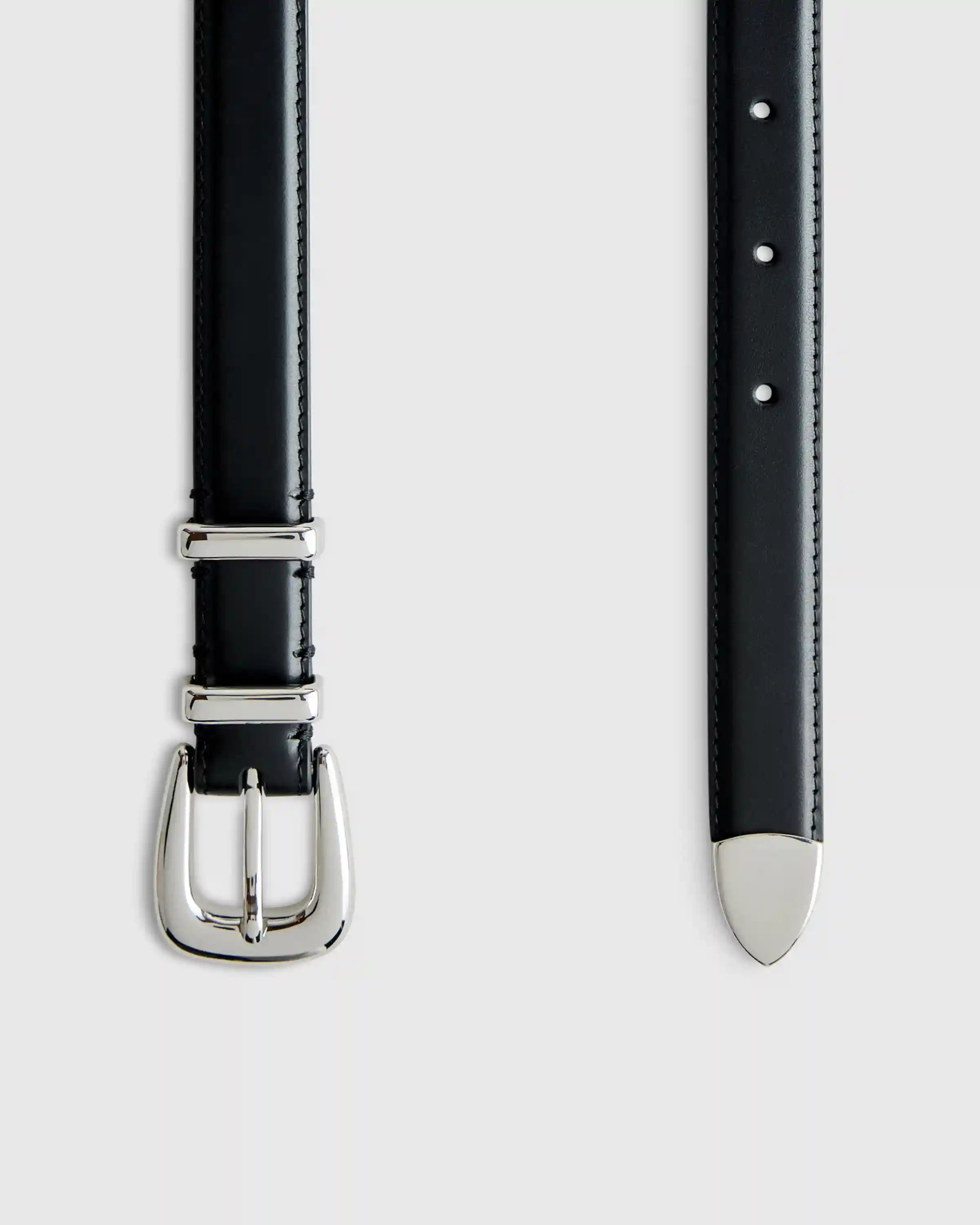 Lola European Leather Western Skinny Belt