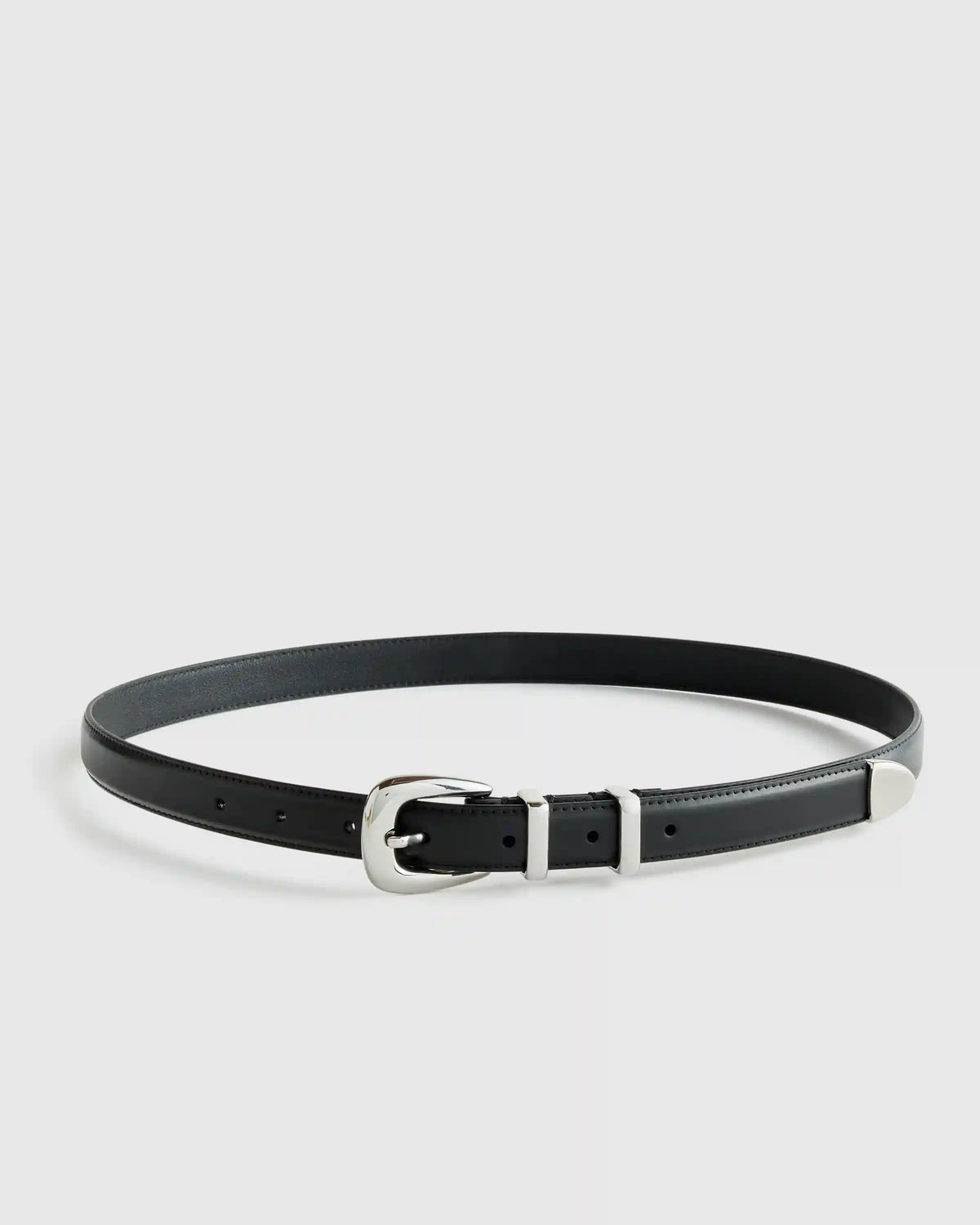 Lola European Leather Western Skinny Belt