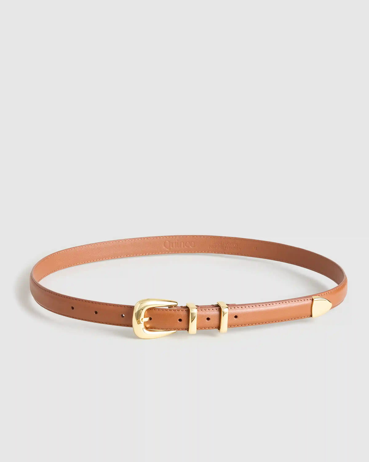 Lola European Leather Western Skinny Belt