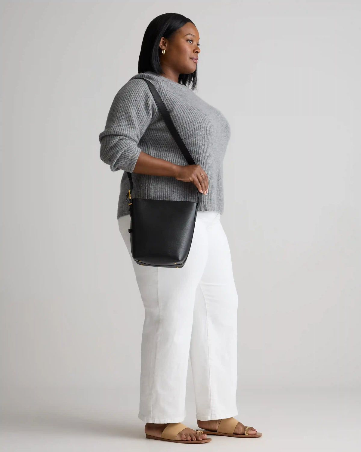 Italian Leather Bucket Crossbody