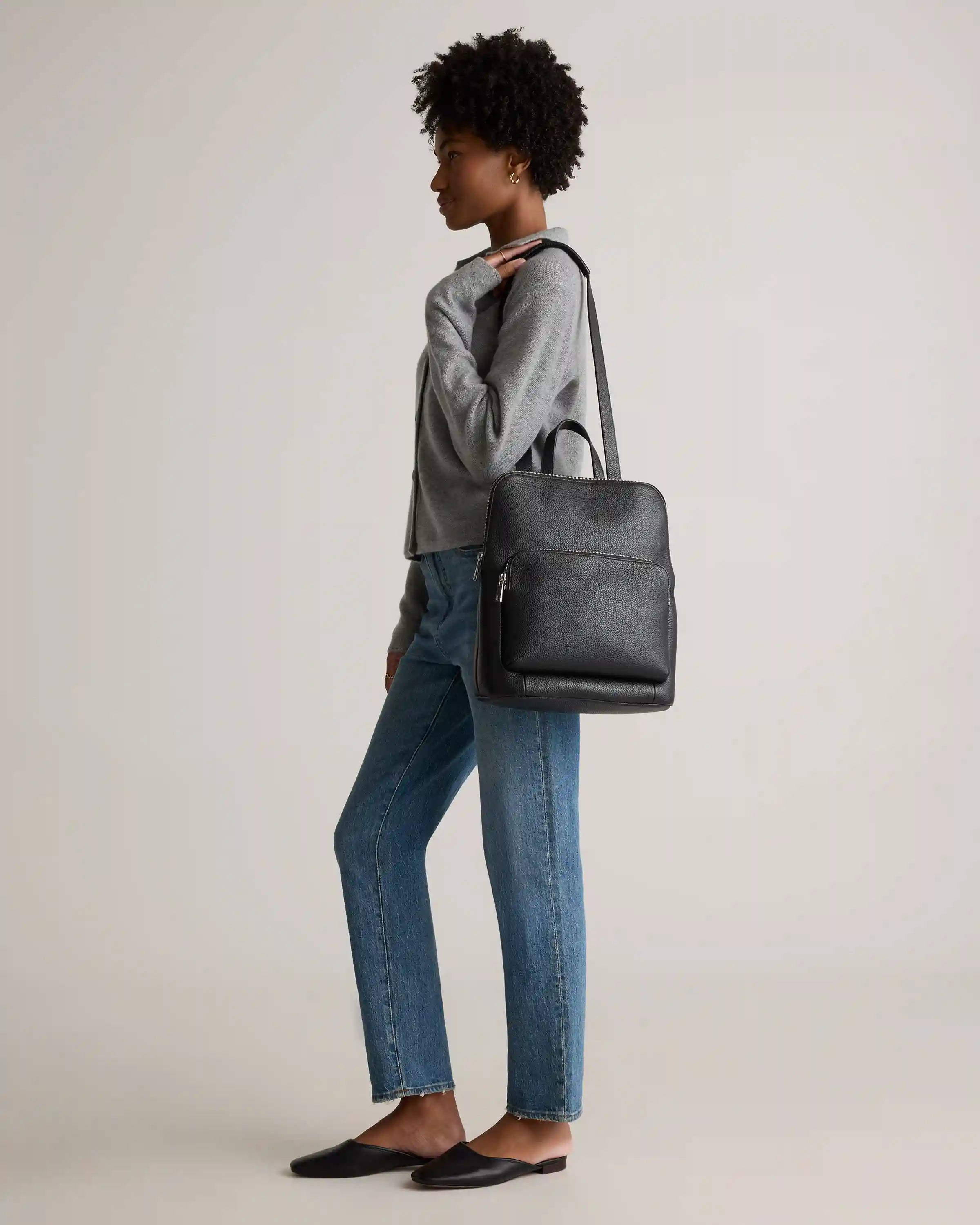 Italian Leather Convertible Backpack
