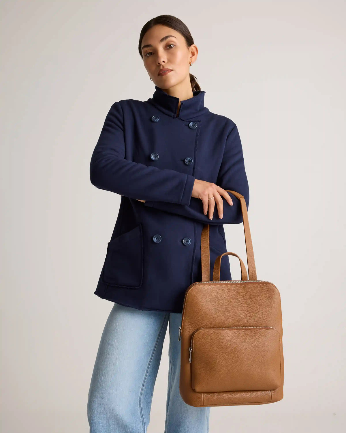 Italian Leather Convertible Backpack