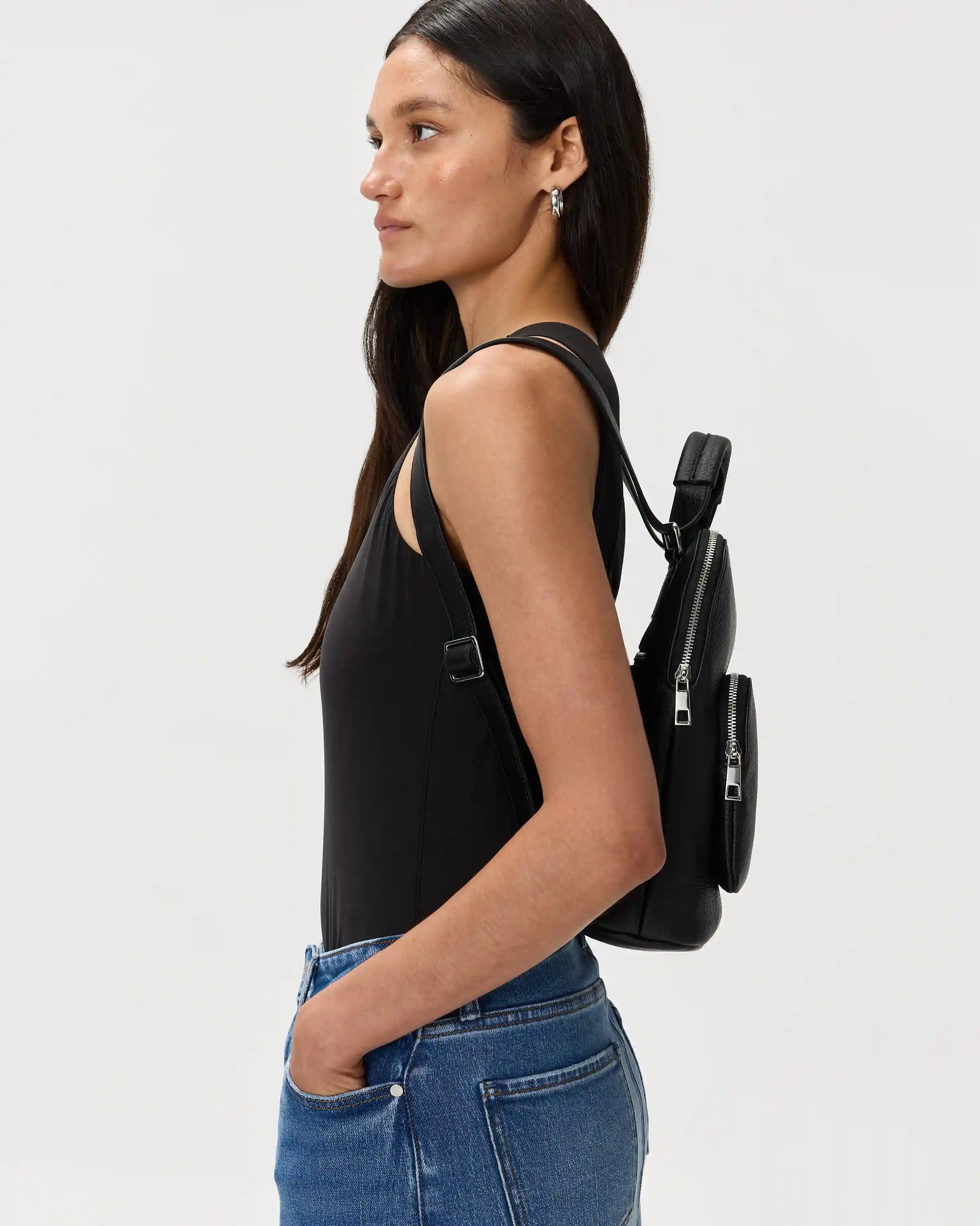 Italian Leather Mini Convertible Backpack