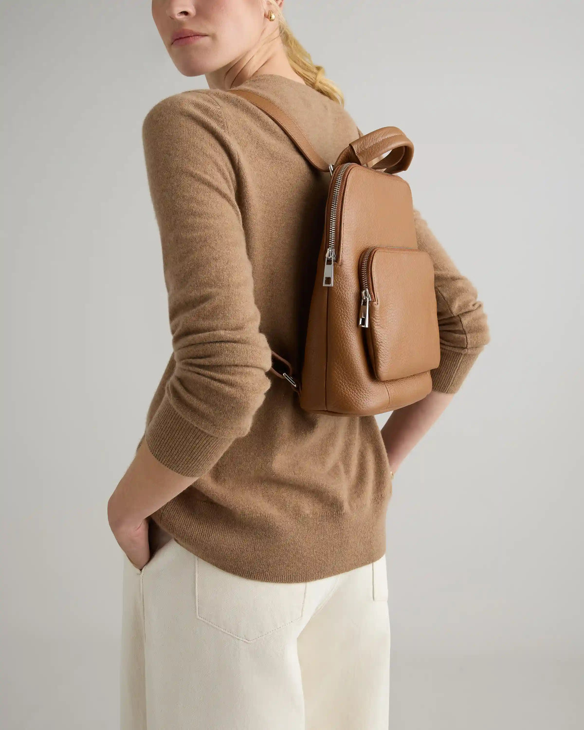 Italian Leather Mini Convertible Backpack