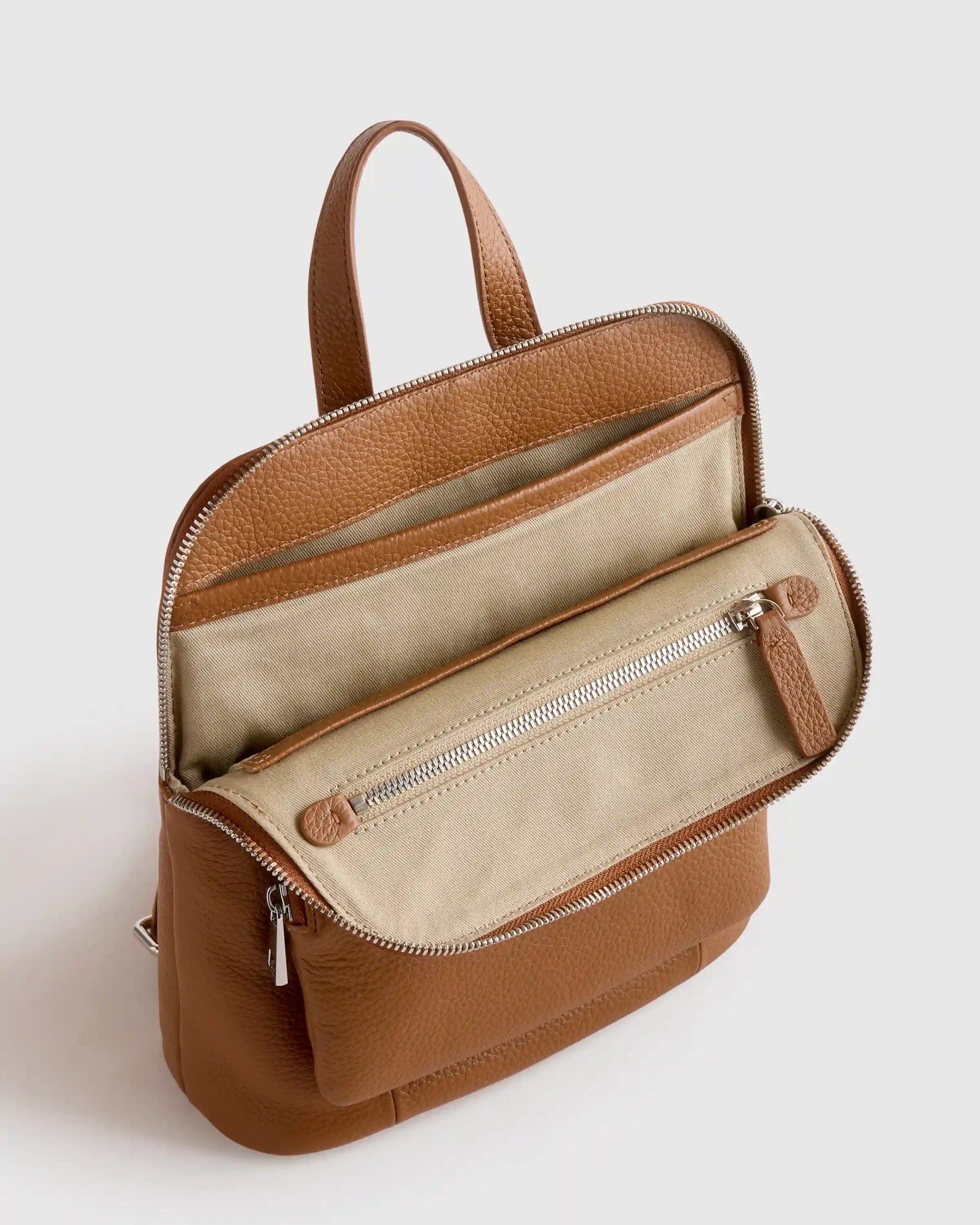 Italian Leather Mini Convertible Backpack
