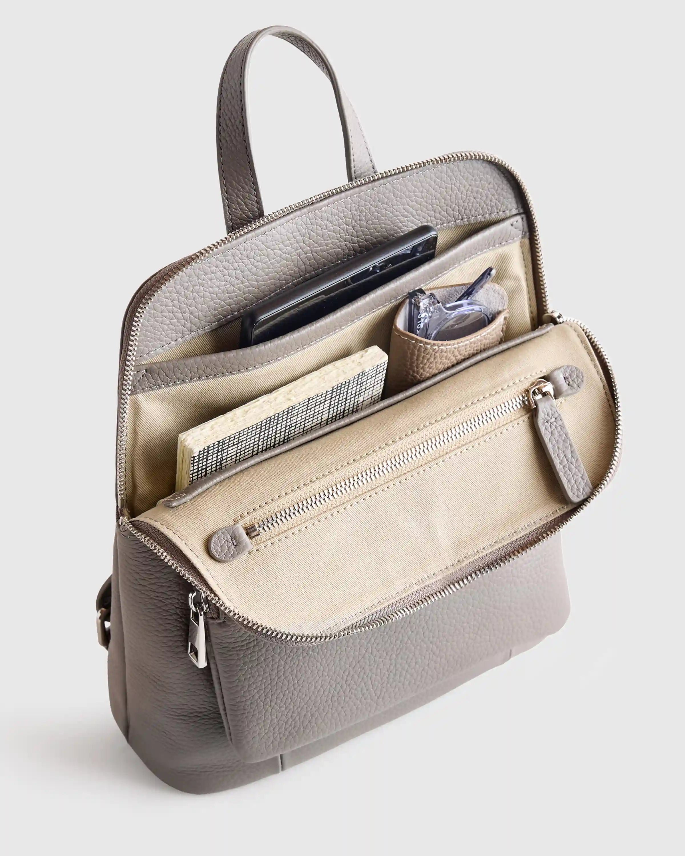 Italian Leather Mini Convertible Backpack