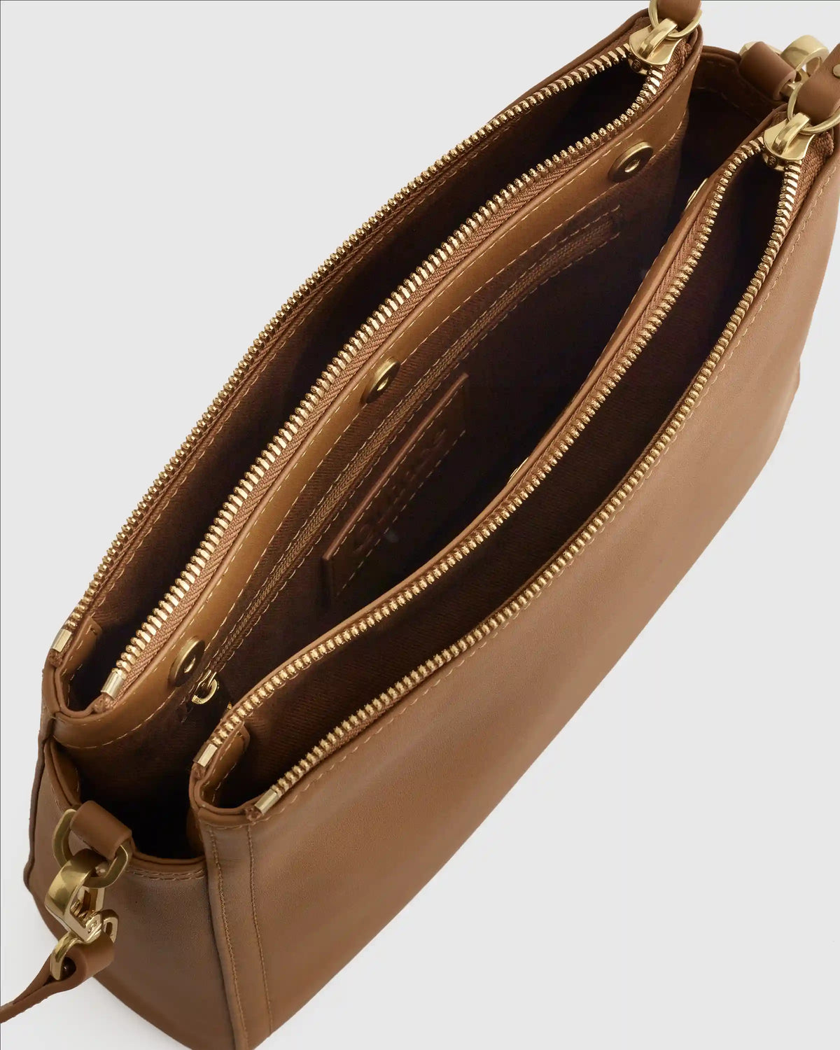 Italian Leather Triple Compartment Crossbody