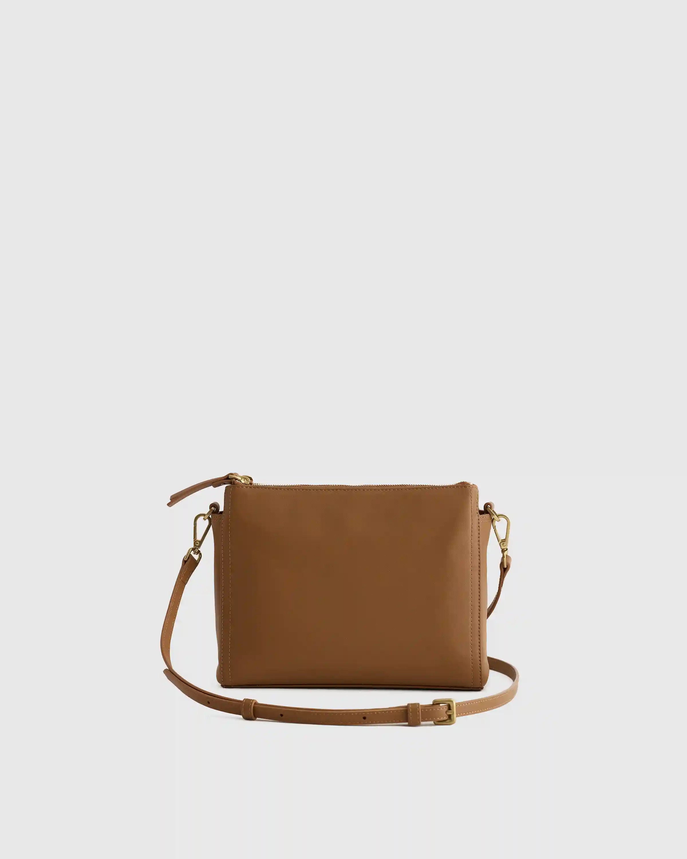 Italian Leather Triple Compartment Crossbody