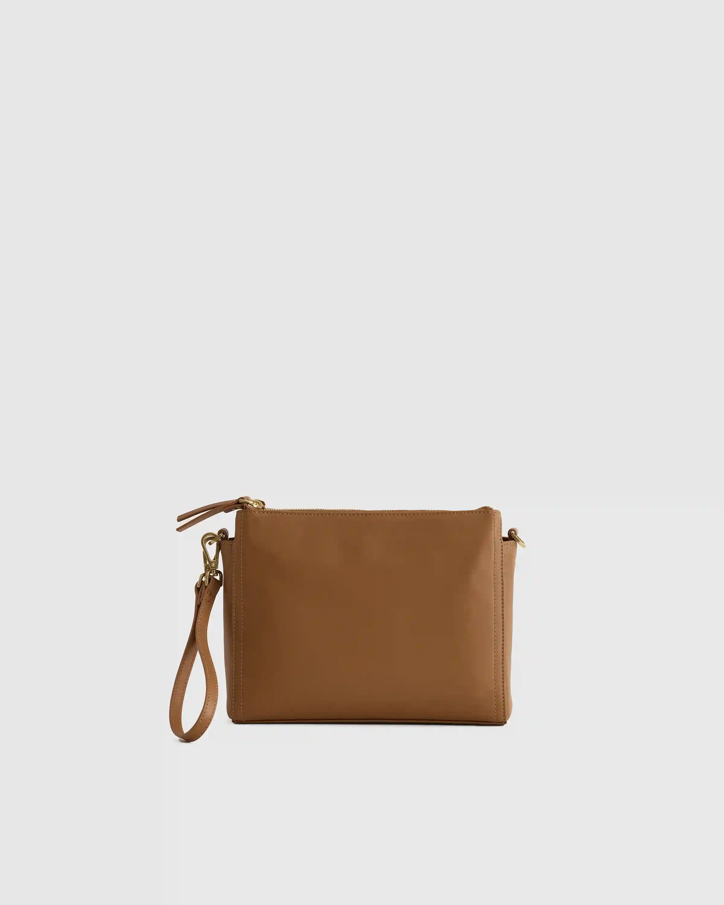 Italian Leather Triple Compartment Crossbody