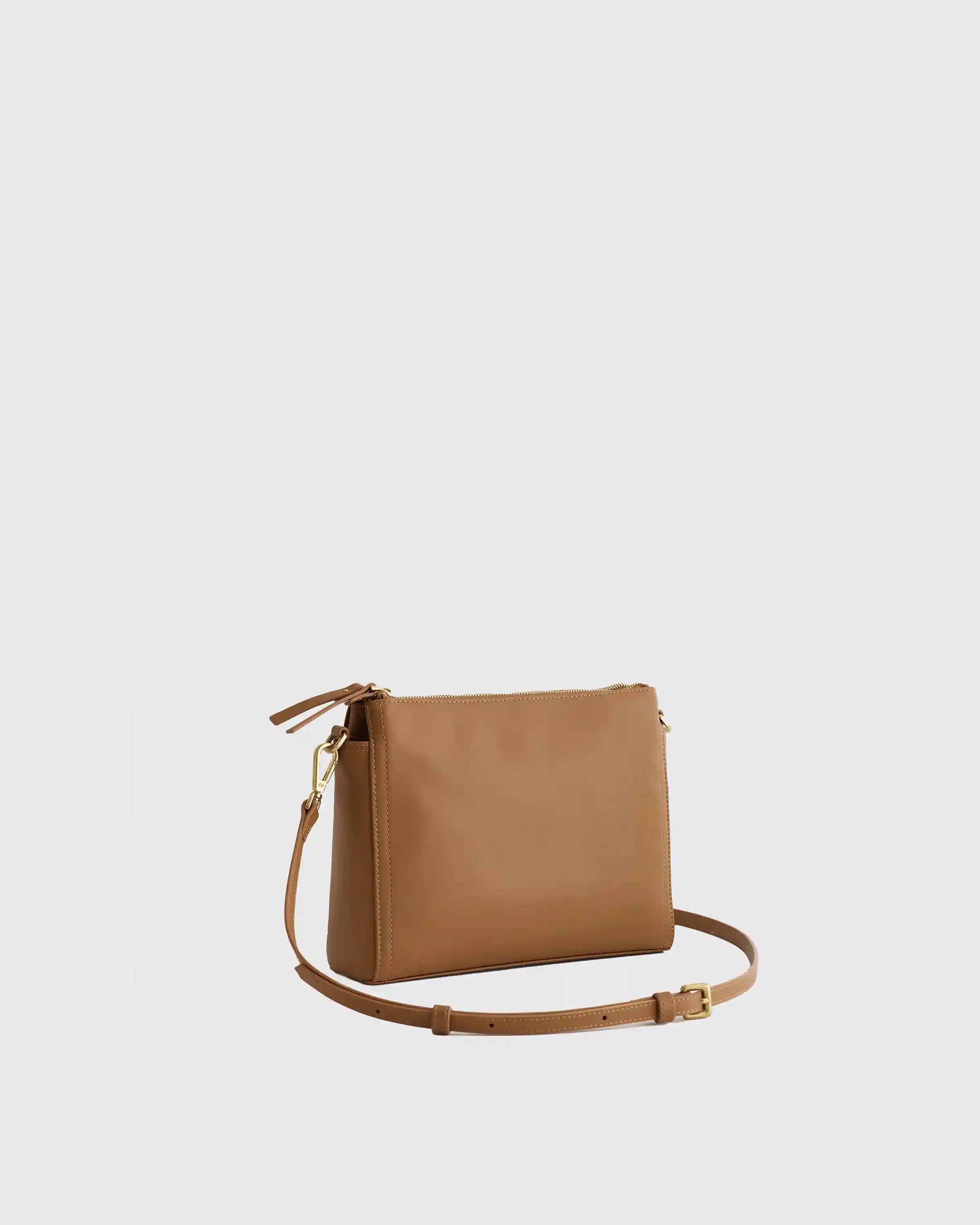 Italian Leather Triple Compartment Crossbody