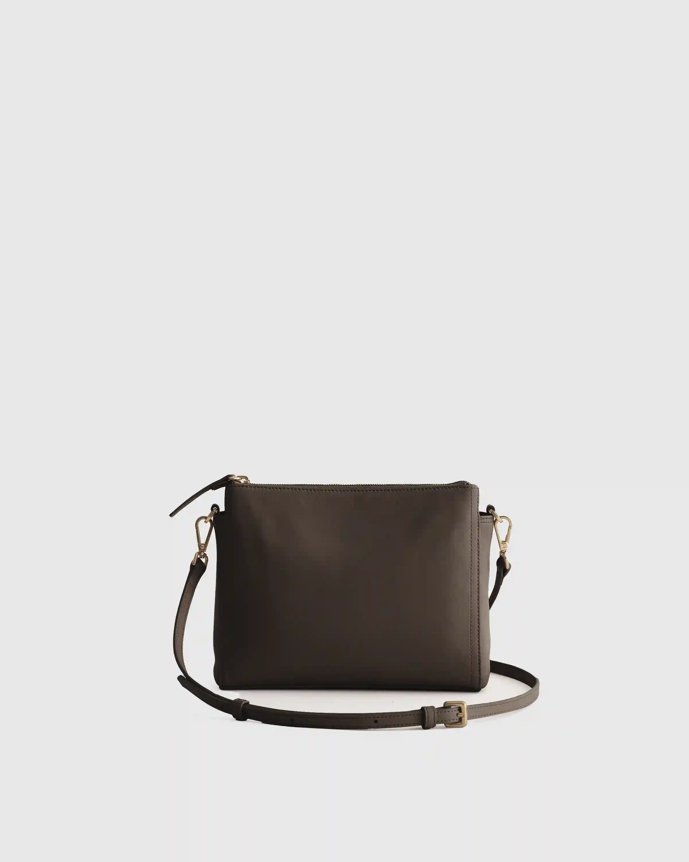 Italian Leather Triple Compartment Crossbody
